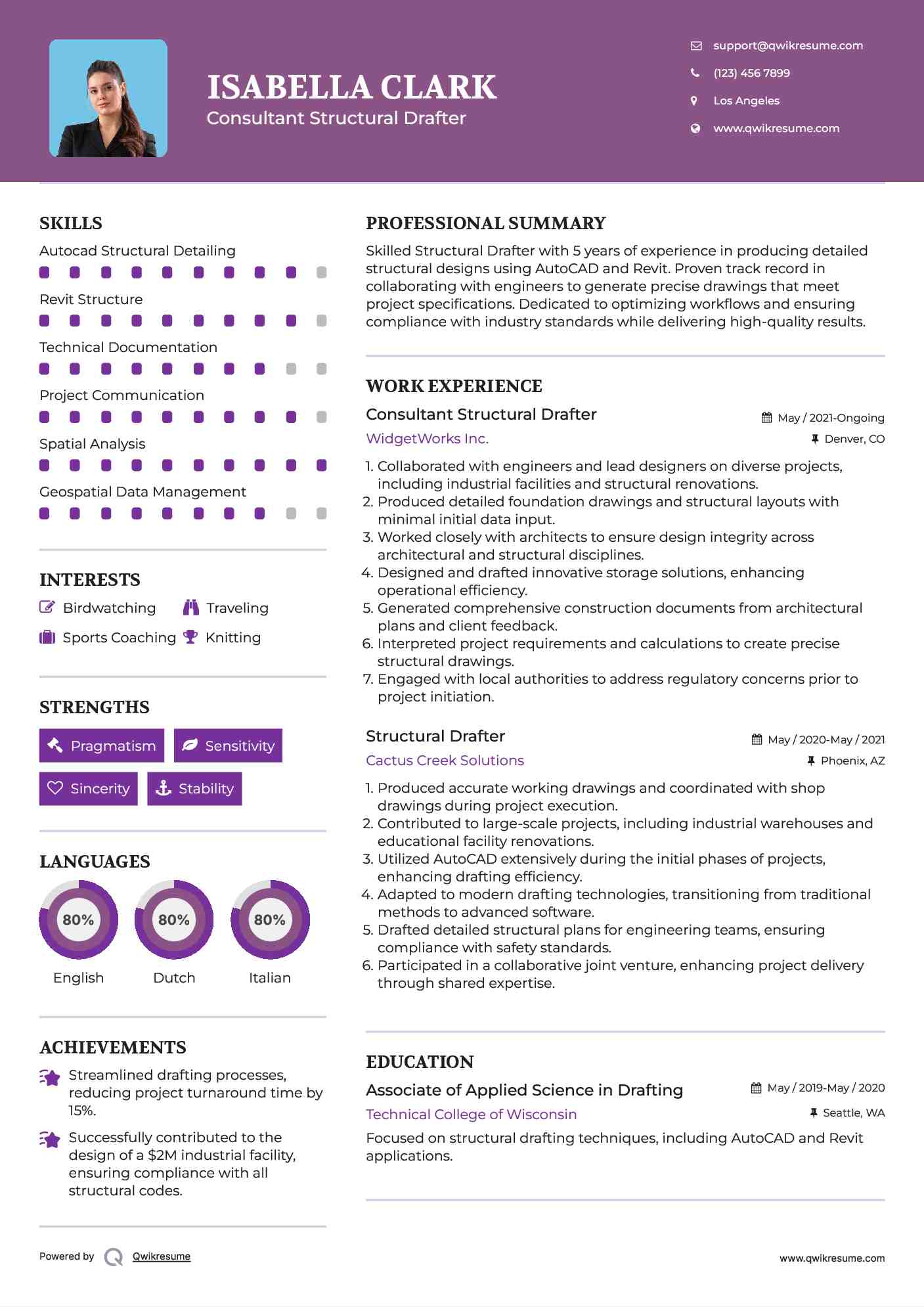 Consultant Structural Drafter Resume Format