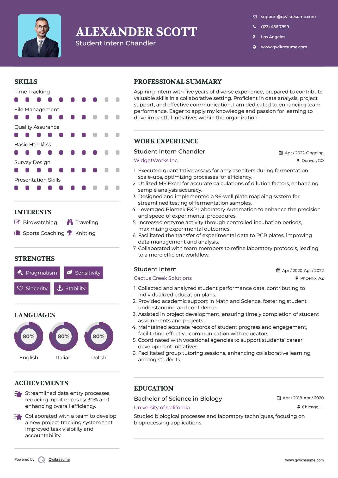 10 Student Intern Resume Samples - Student Intern 1590978764 Pdf 