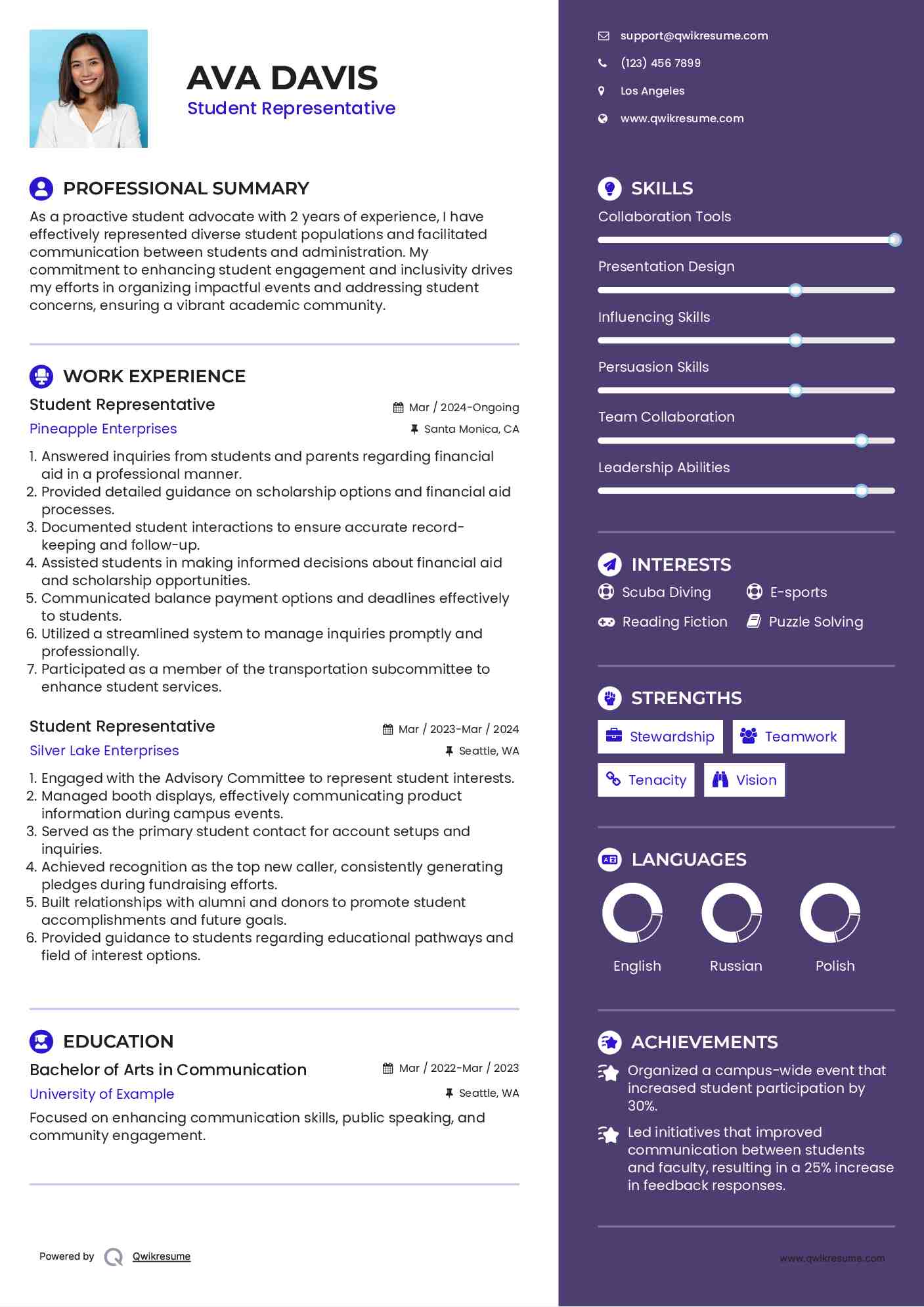 10+ Student Representative Resume Samples & Templates for 2025