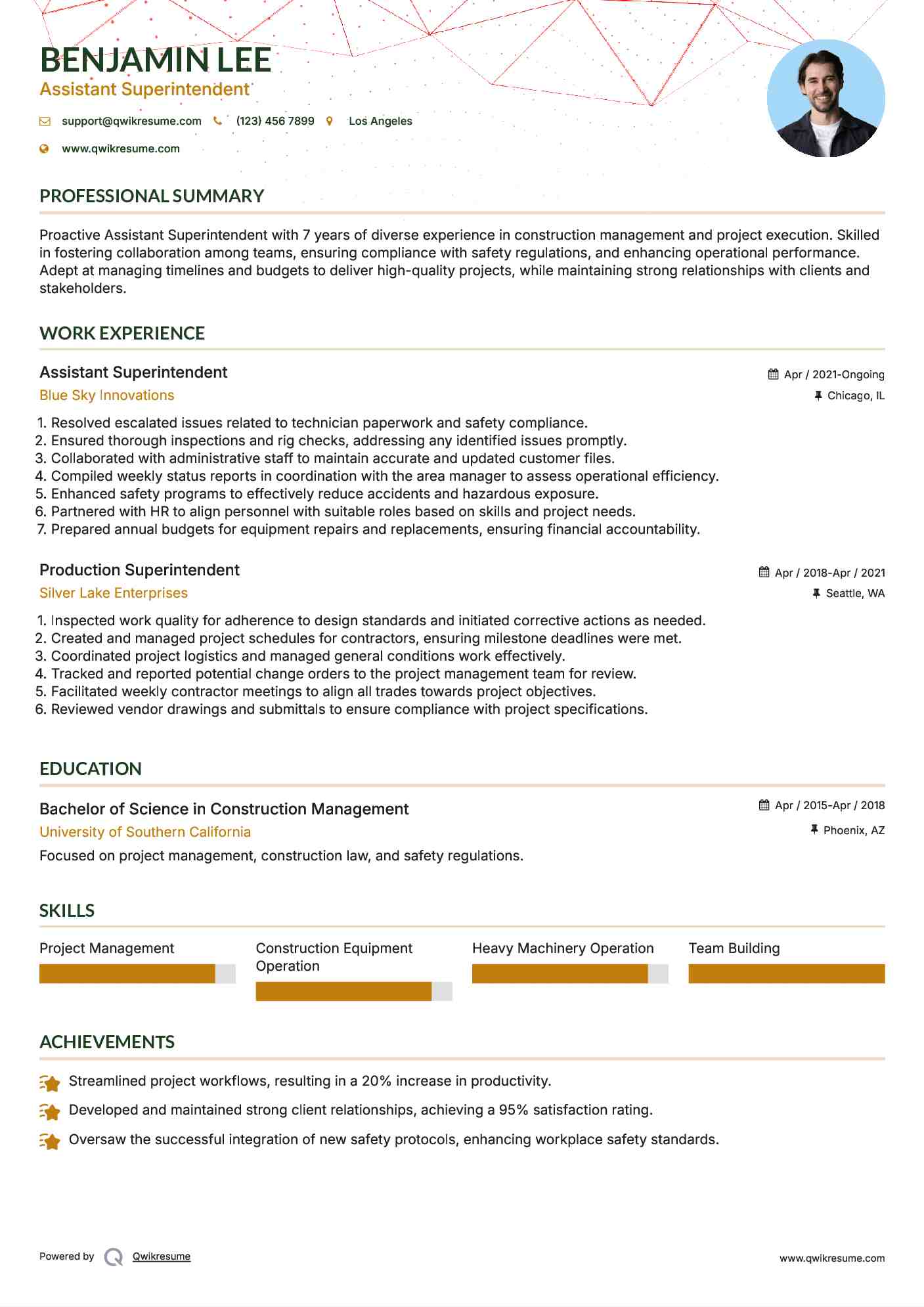 Assistant Superintendent Resume Model