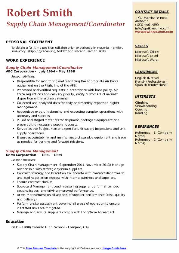 Supply Chain Management Resume - Supply Chain Management 1590067675 Pdf 