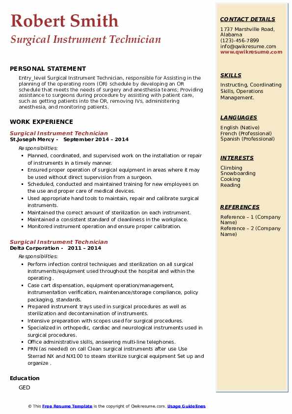 Surgical Instrument Technician - Surgical Instrument Technician 1653367899 Pdf 