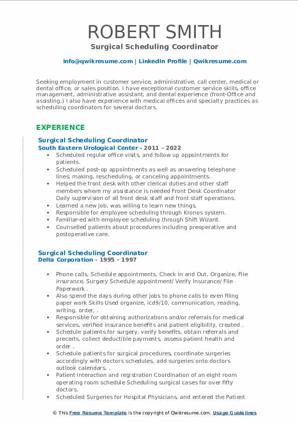 Surgical Scheduling Coordinator - Surgical Scheduling Coordinator 1654929102 Pdf 
