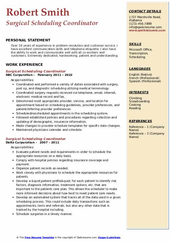 Surgical Scheduling Coordinator - Surgical Scheduling Coordinator 1654929239 Pdf 