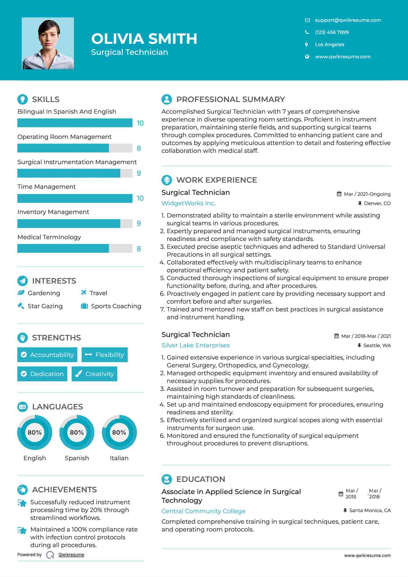 Surgical Technician Resume Format