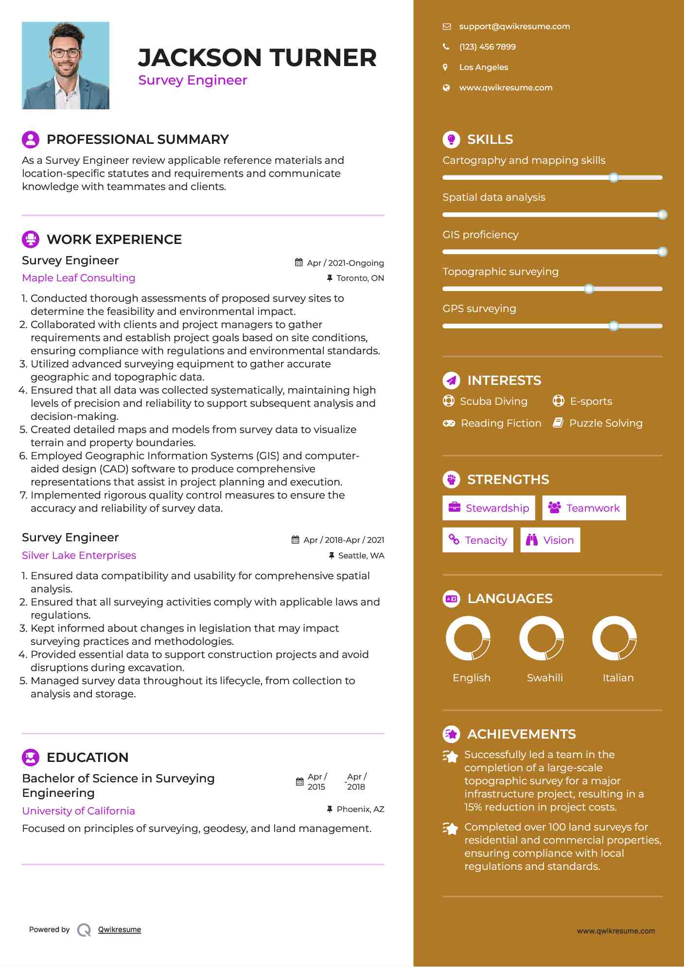 Survey Engineer Resume Model