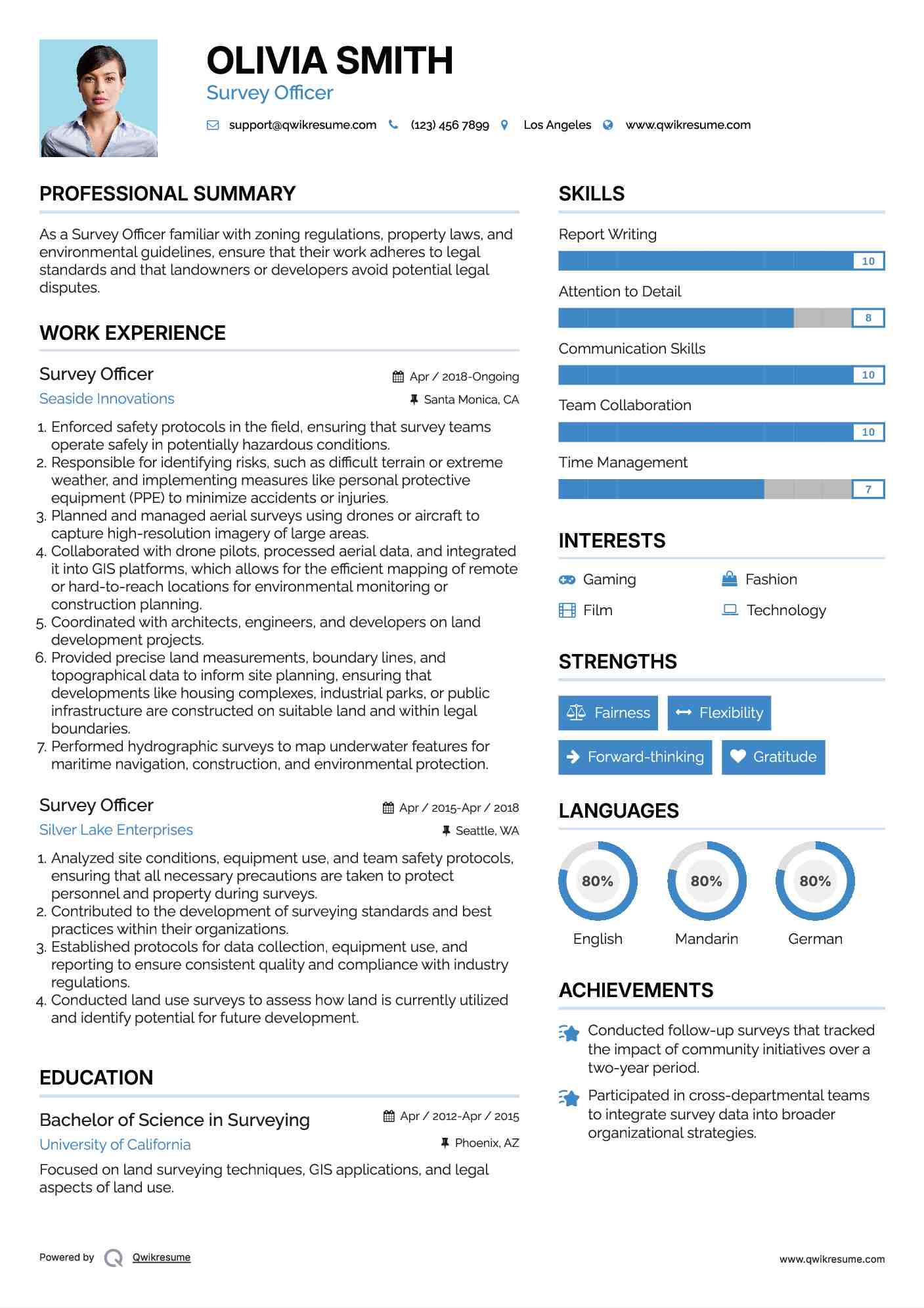 Survey Officer Resume Model