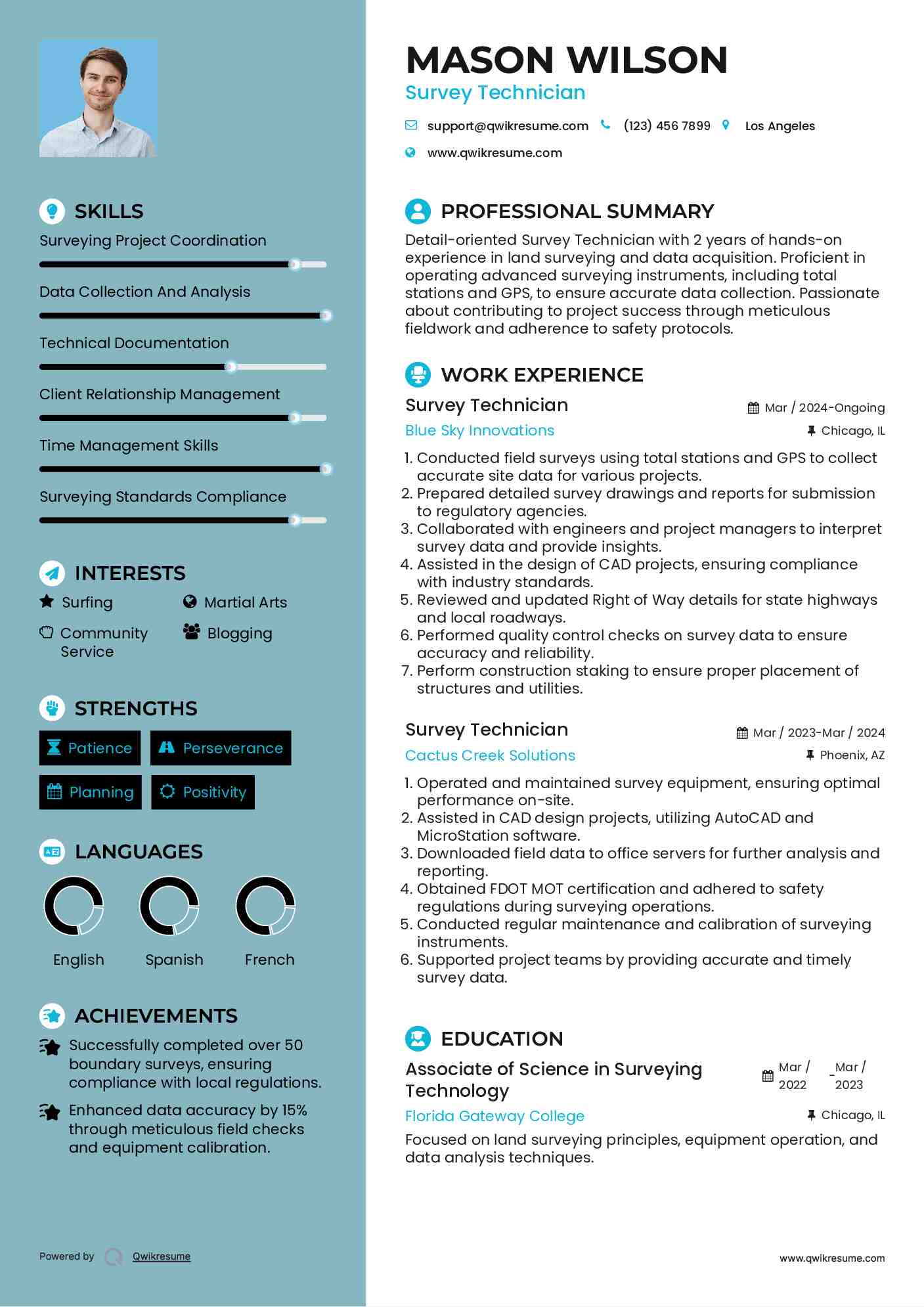 Survey Technician Resume Format