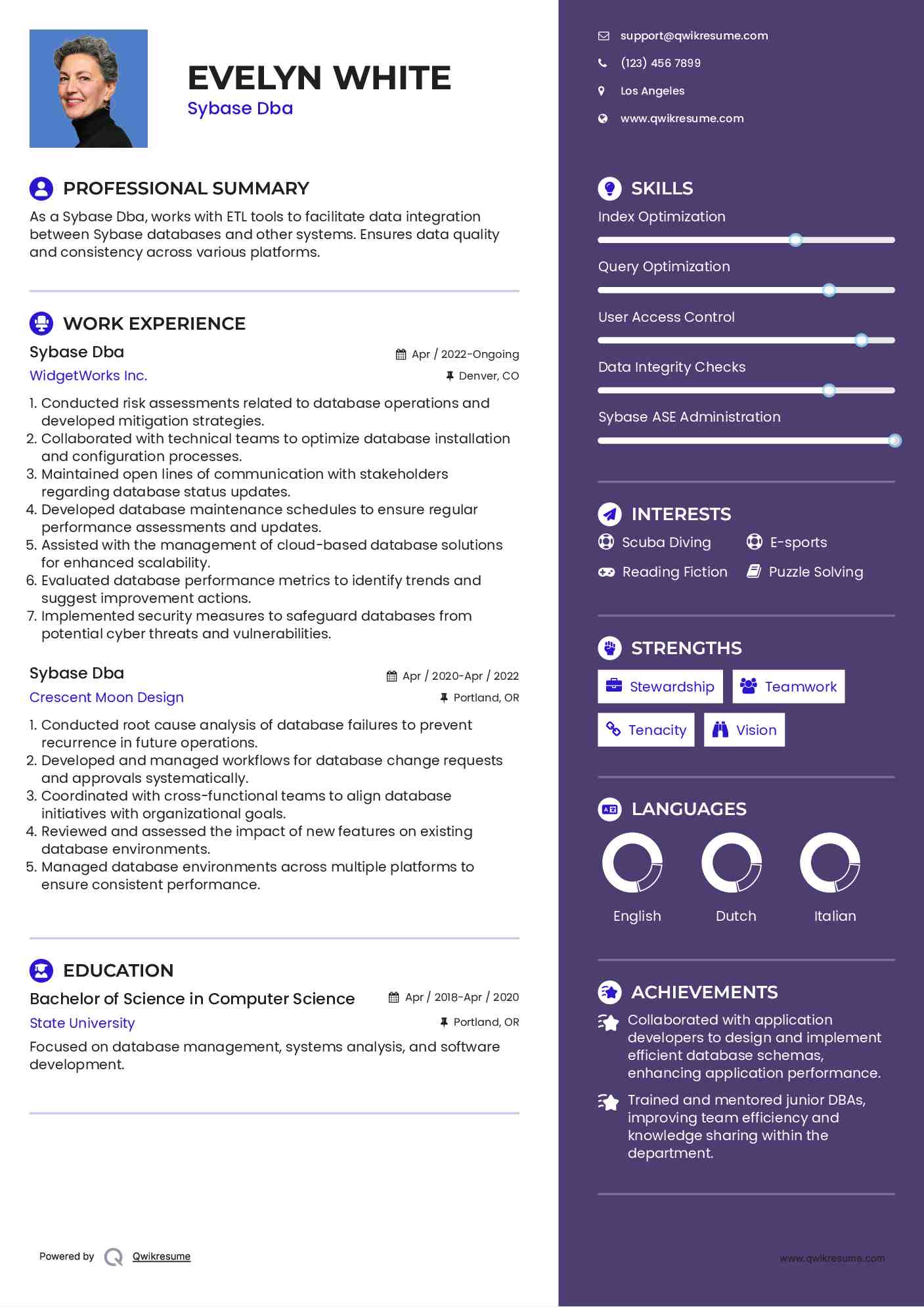 Sybase Dba Resume Template