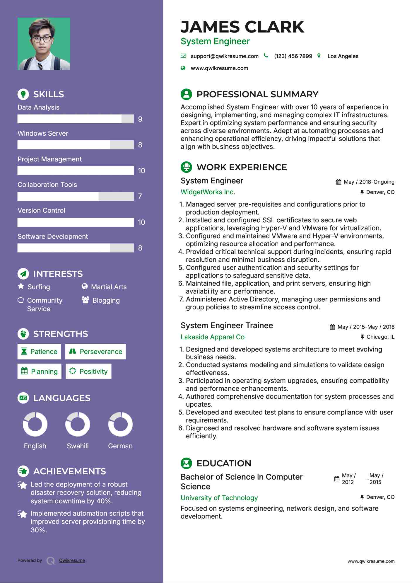 System Engineer Resume Format
