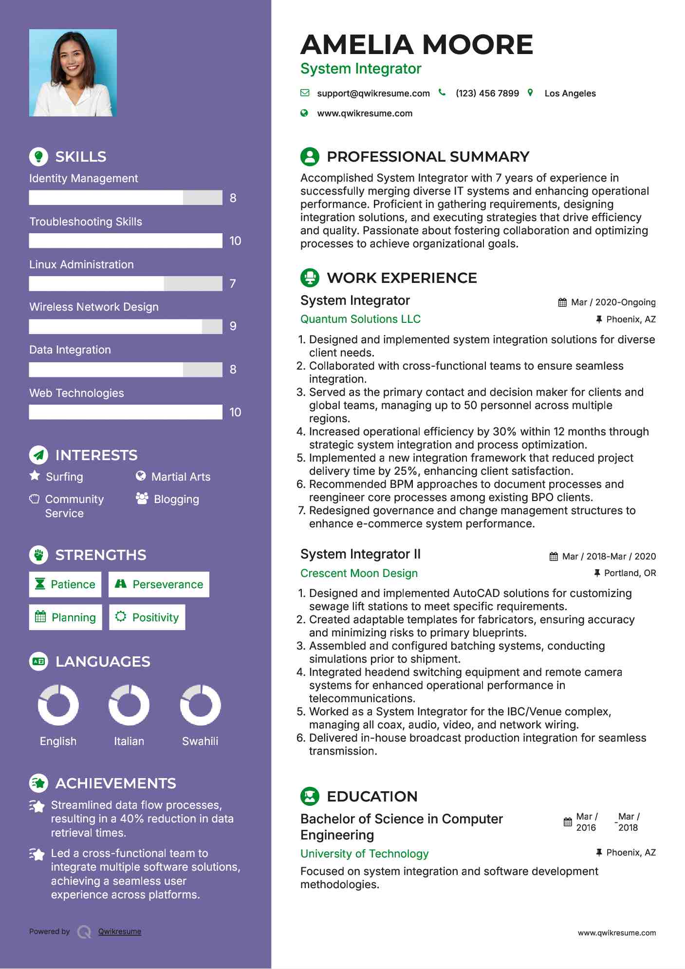 System Integrator Resume Template
