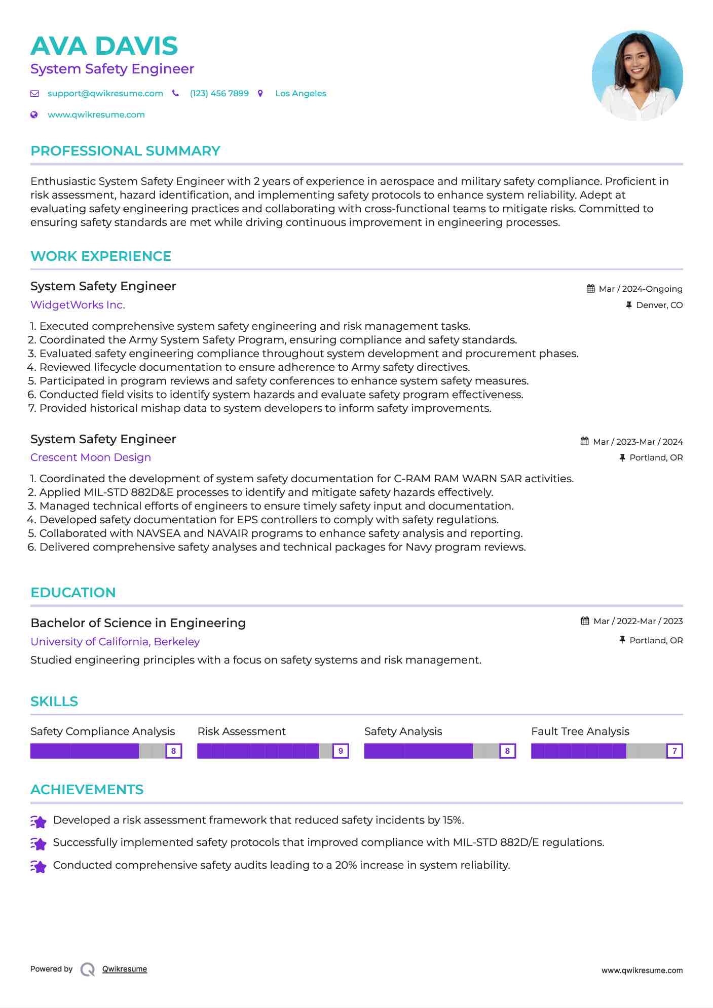 System Safety Engineer Resume Format