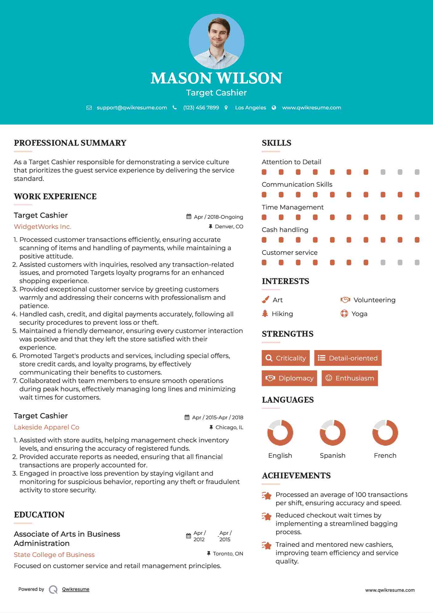 Target Cashier Resume Format
