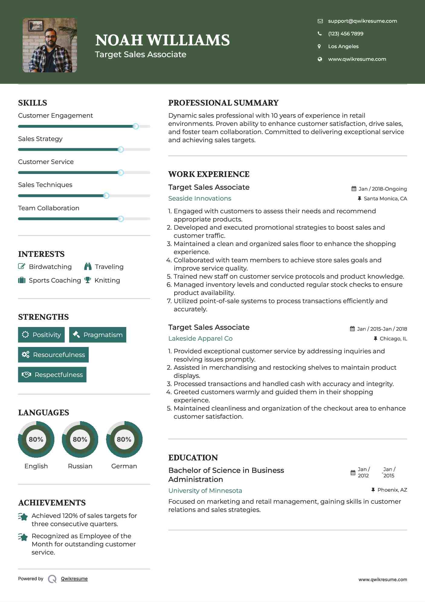 Target Sales Associate Resume Samples QwikResume
