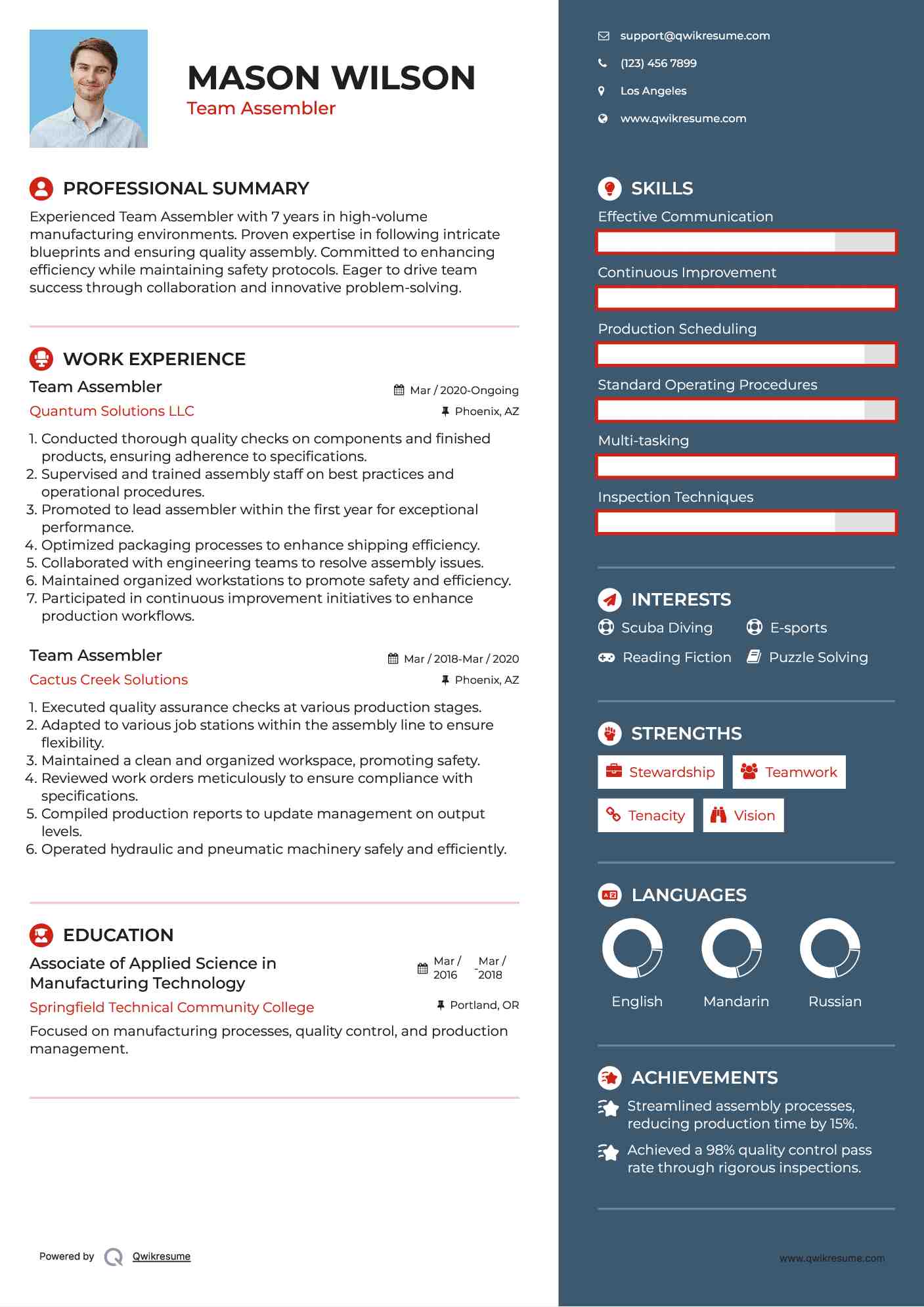 10 Team Assembler Resume Samples - Team Assembler 1576674690 Pdf 