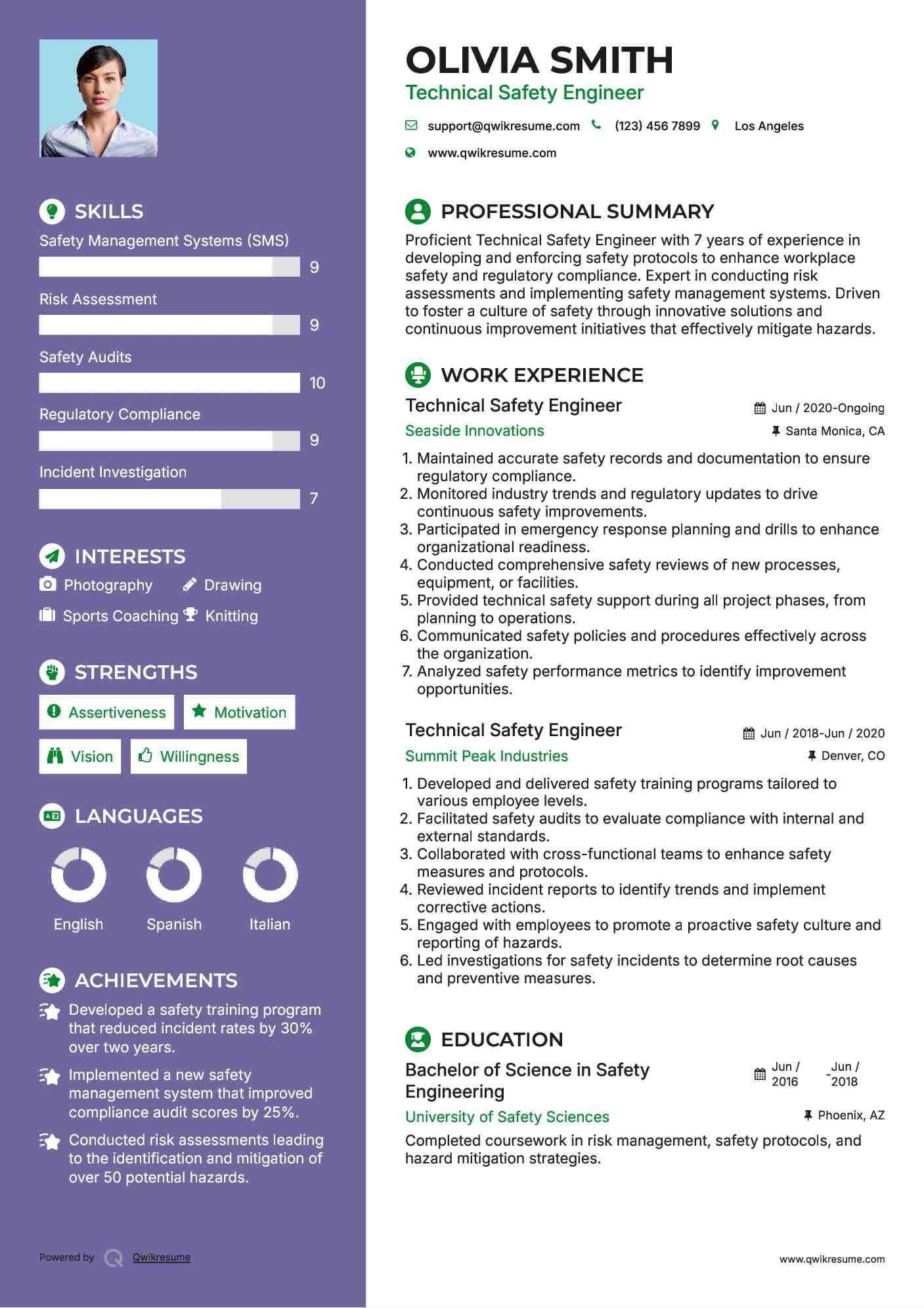 Technical Safety Engineer Resume Format