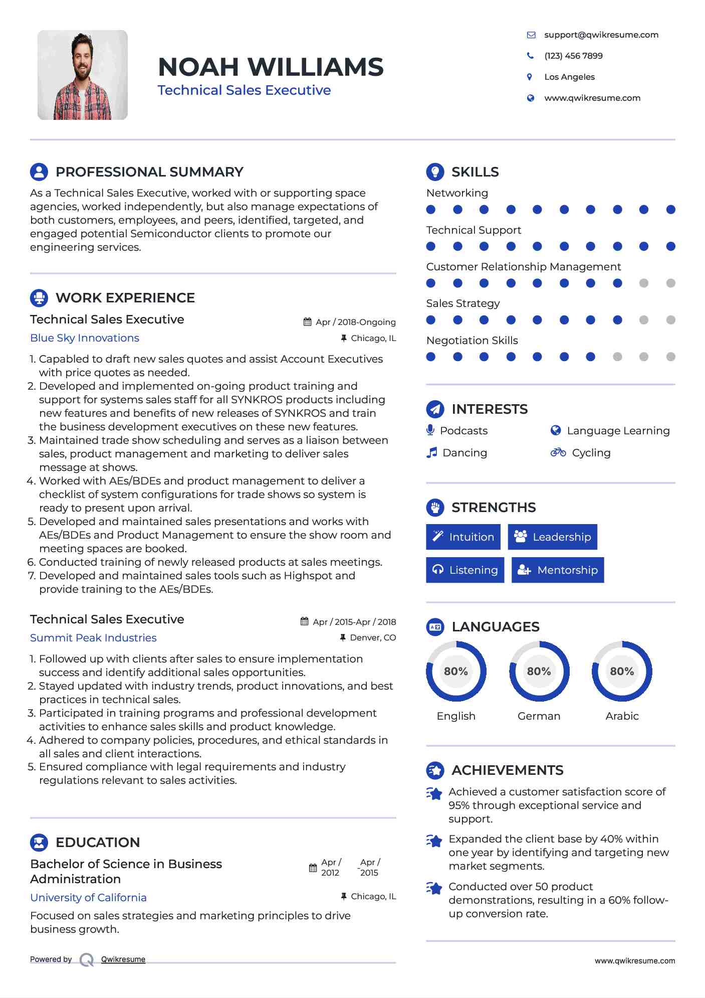 Technical Sales Executive Resume Format