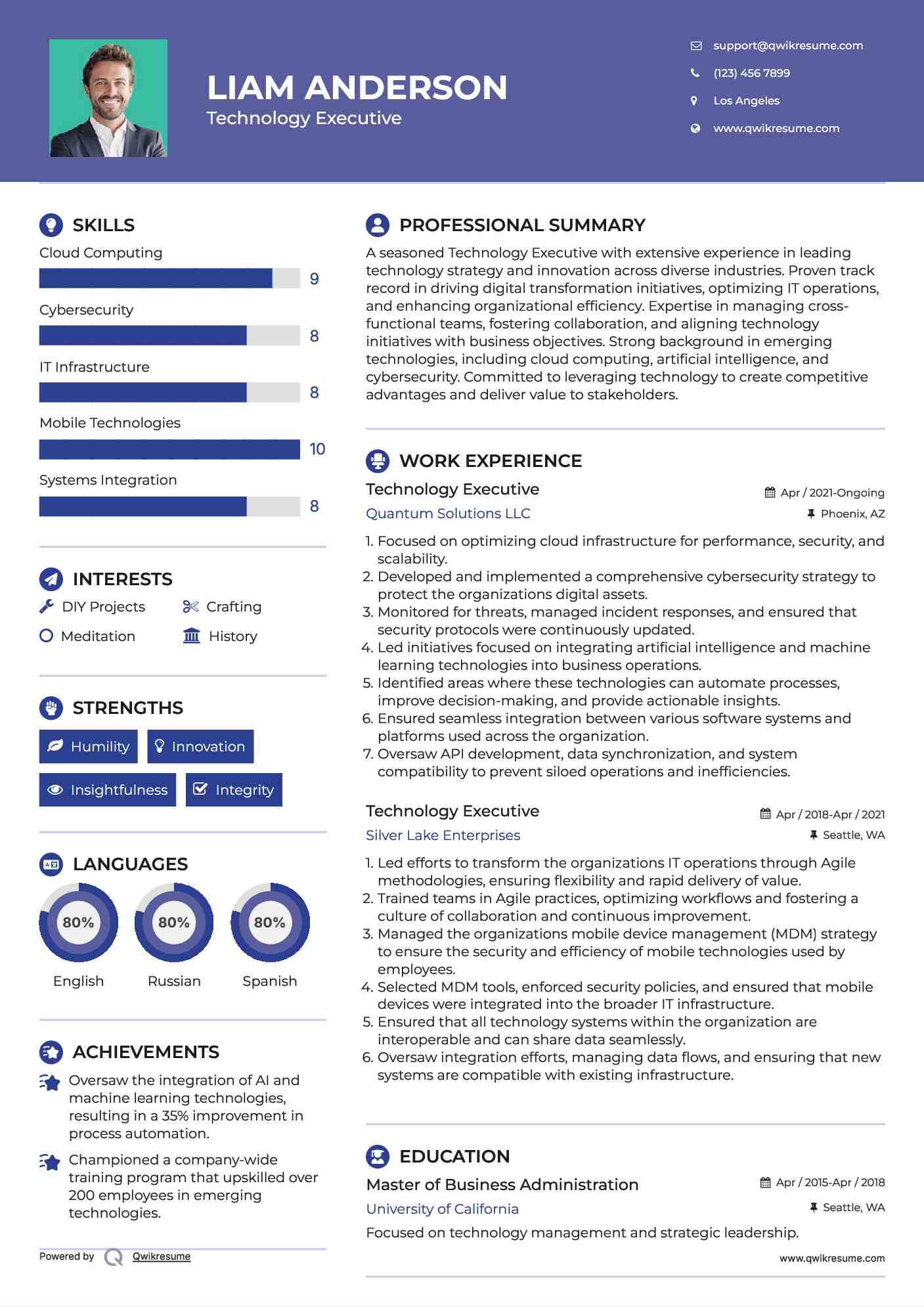 Technology Executive Resume Format