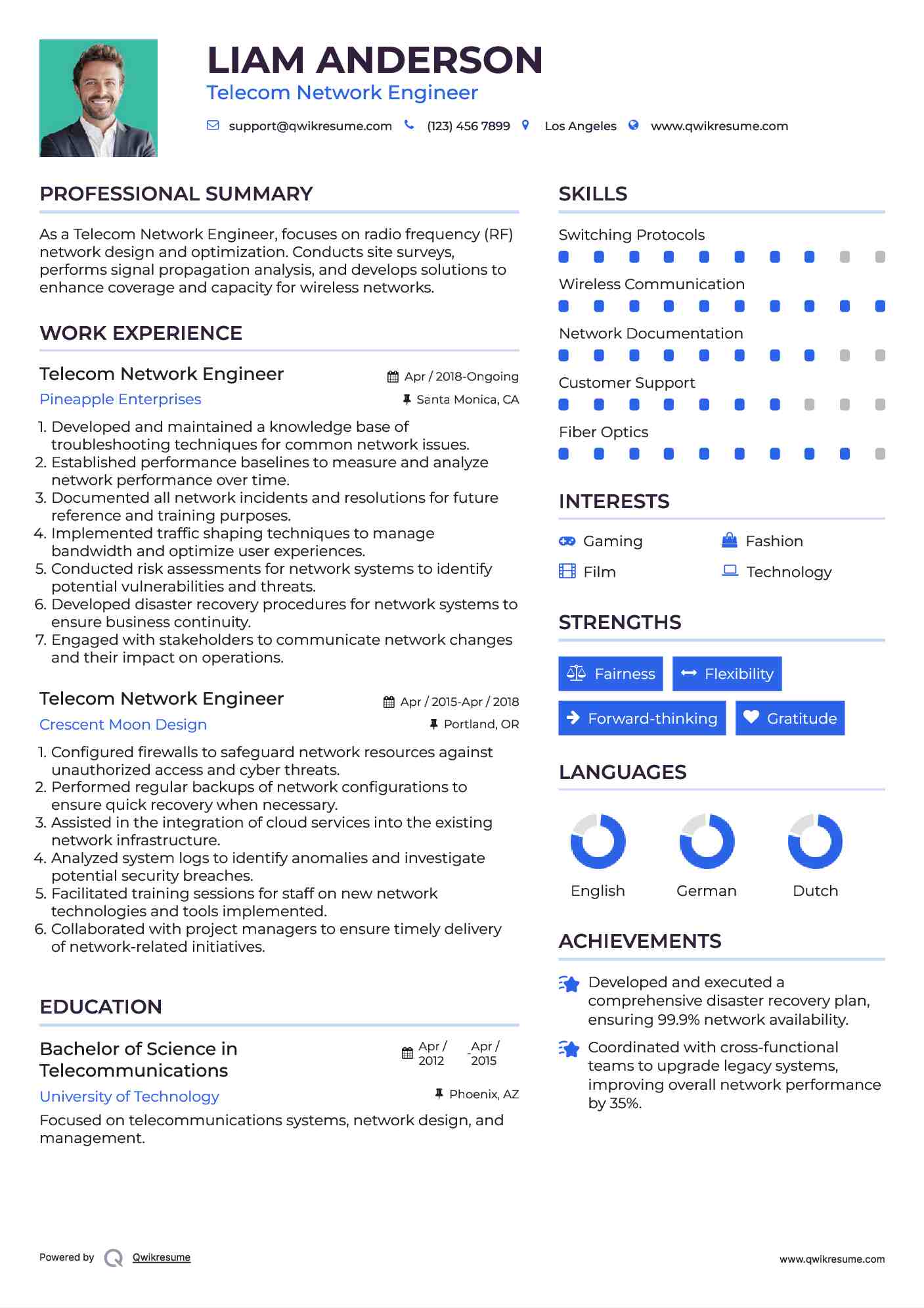 10+ Telecom Network Engineer Resume Samples & Templates for 2025