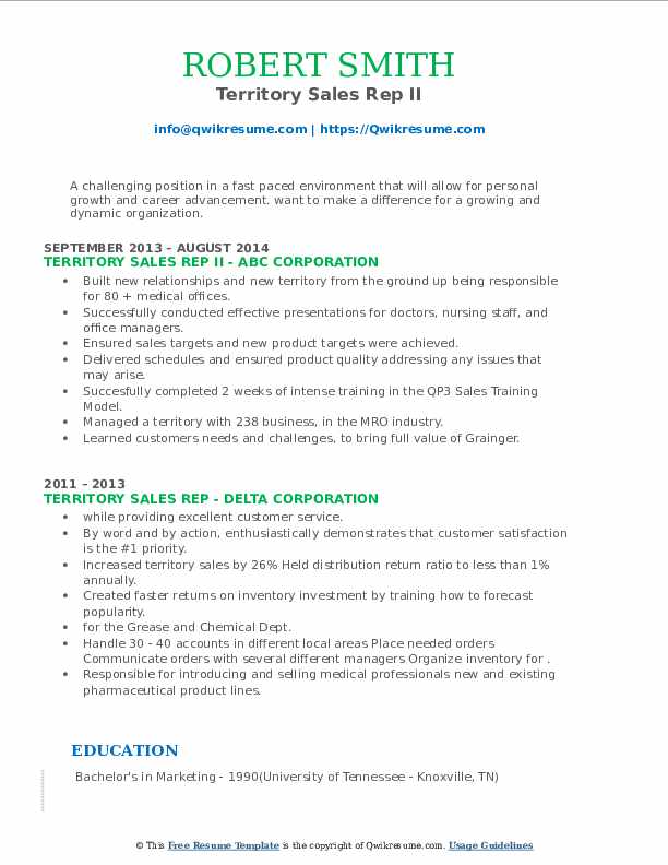 Territory Sales Rep Resume : Top 22 Sales Representative Resume Objective Examples
