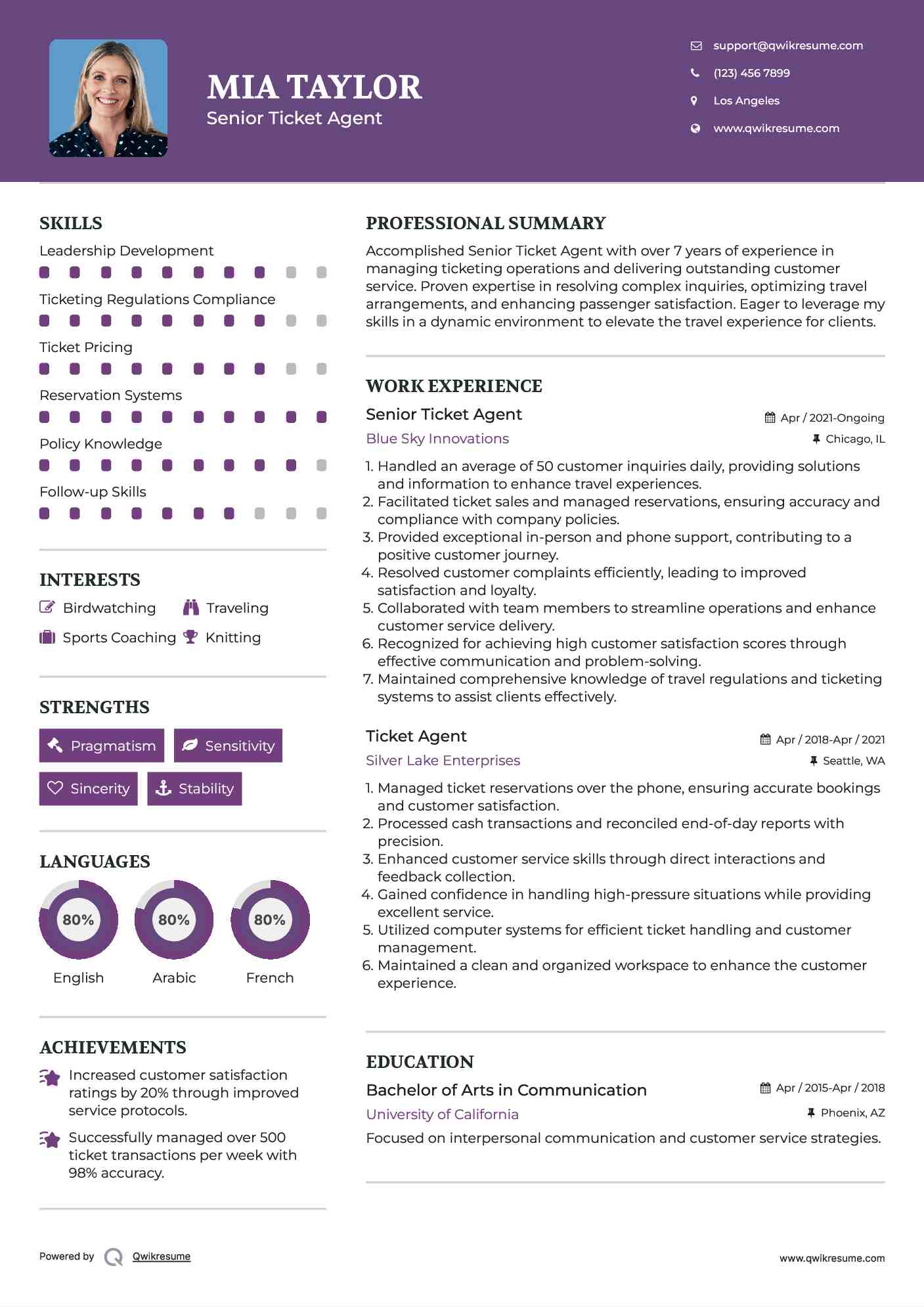 Ticket Agent Resume Samples QwikResume