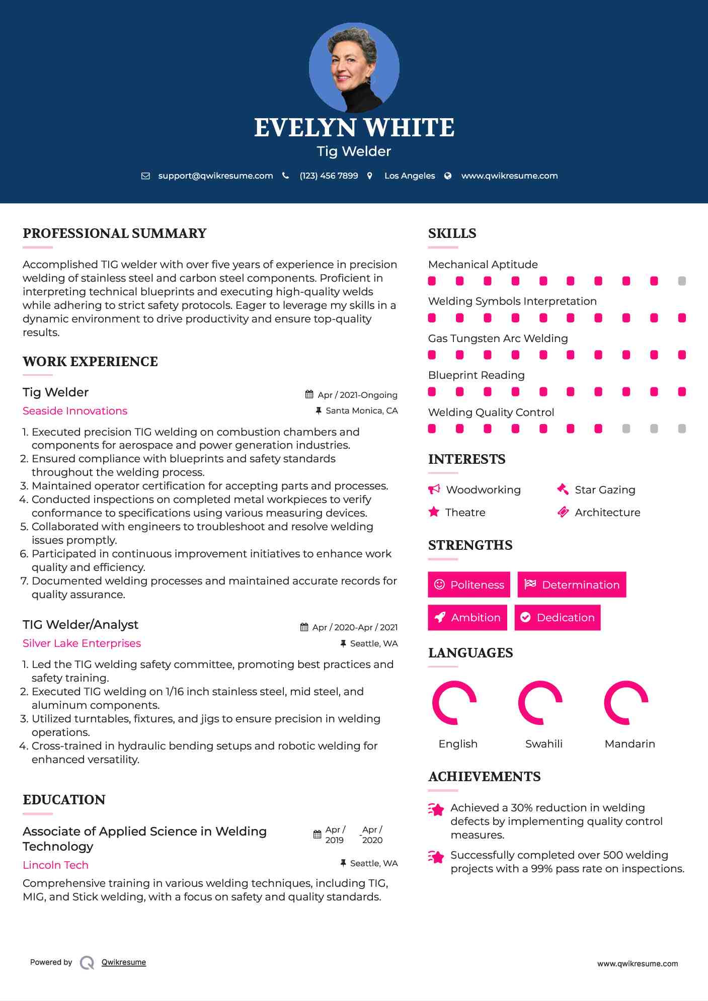 Tig Welder Resume Template
