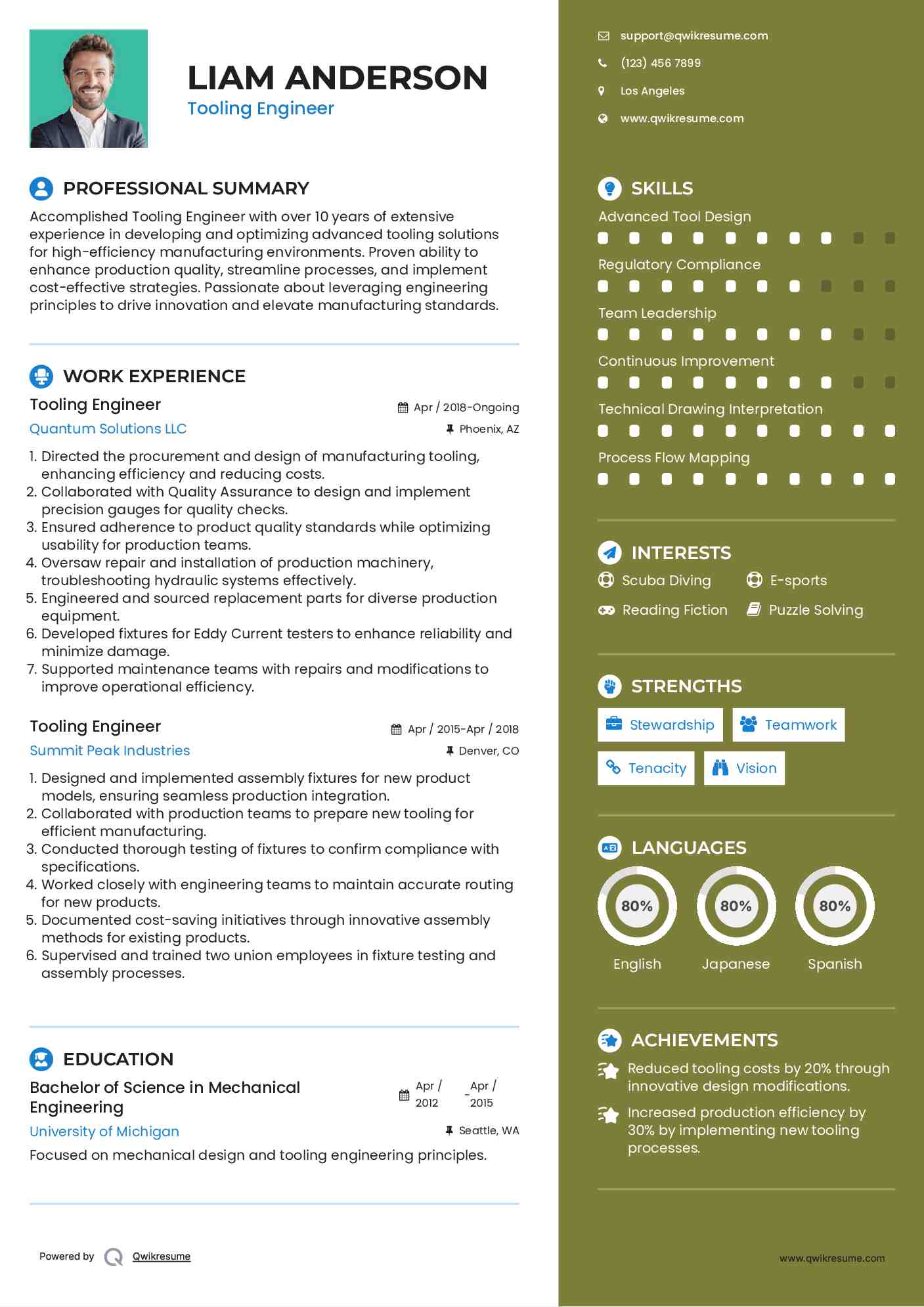 Tooling Engineer Resume Model