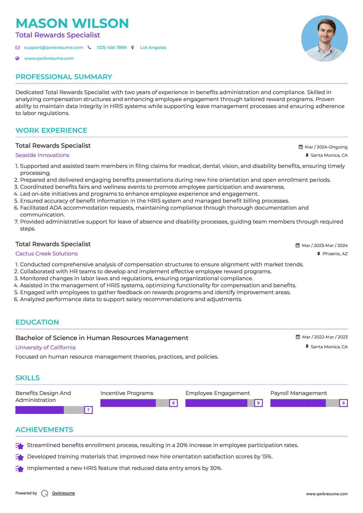 Total Rewards Specialist Resume Model