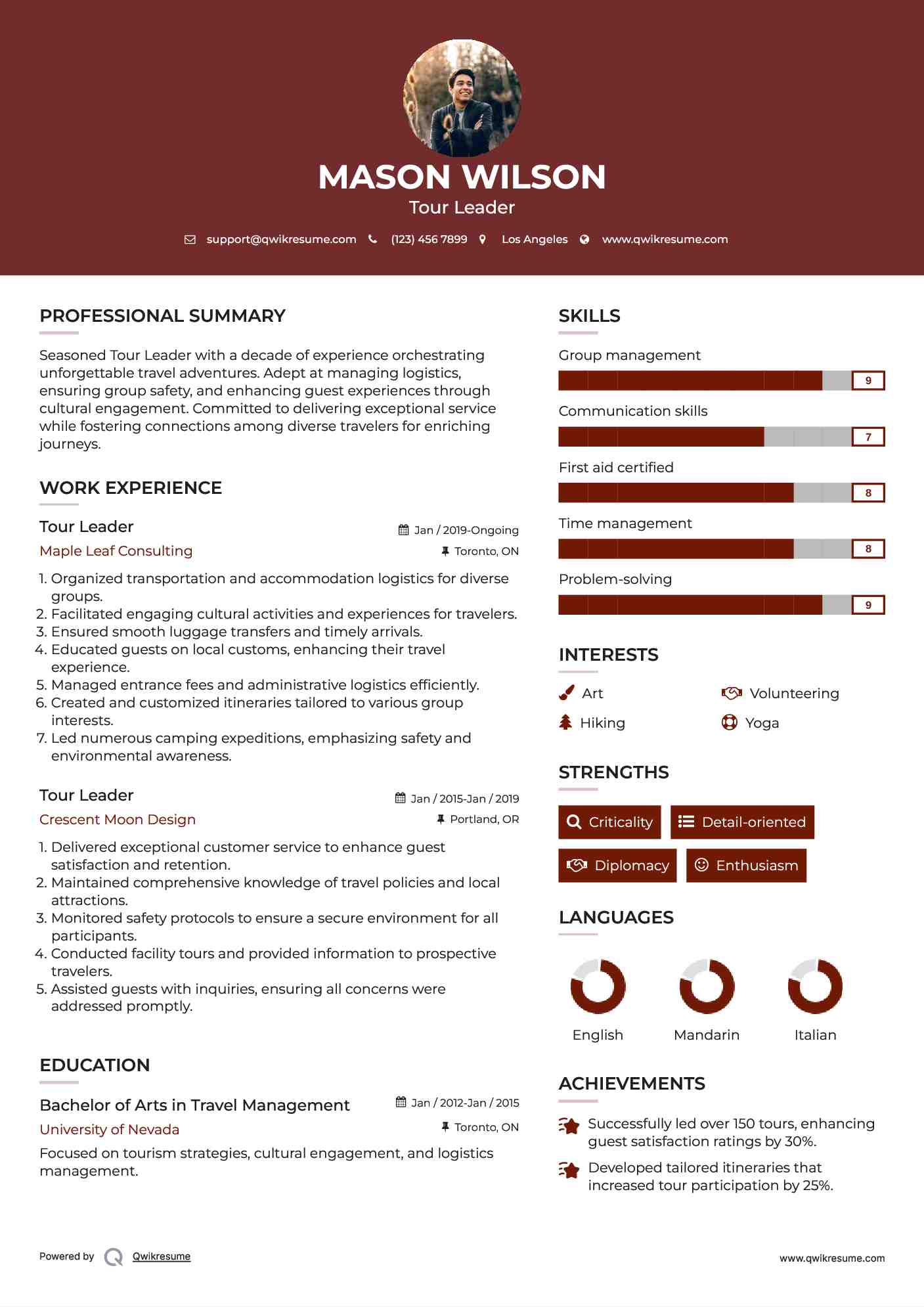 10 Tour Leader Resume Samples - Tour Leader 1665044945 Pdf 