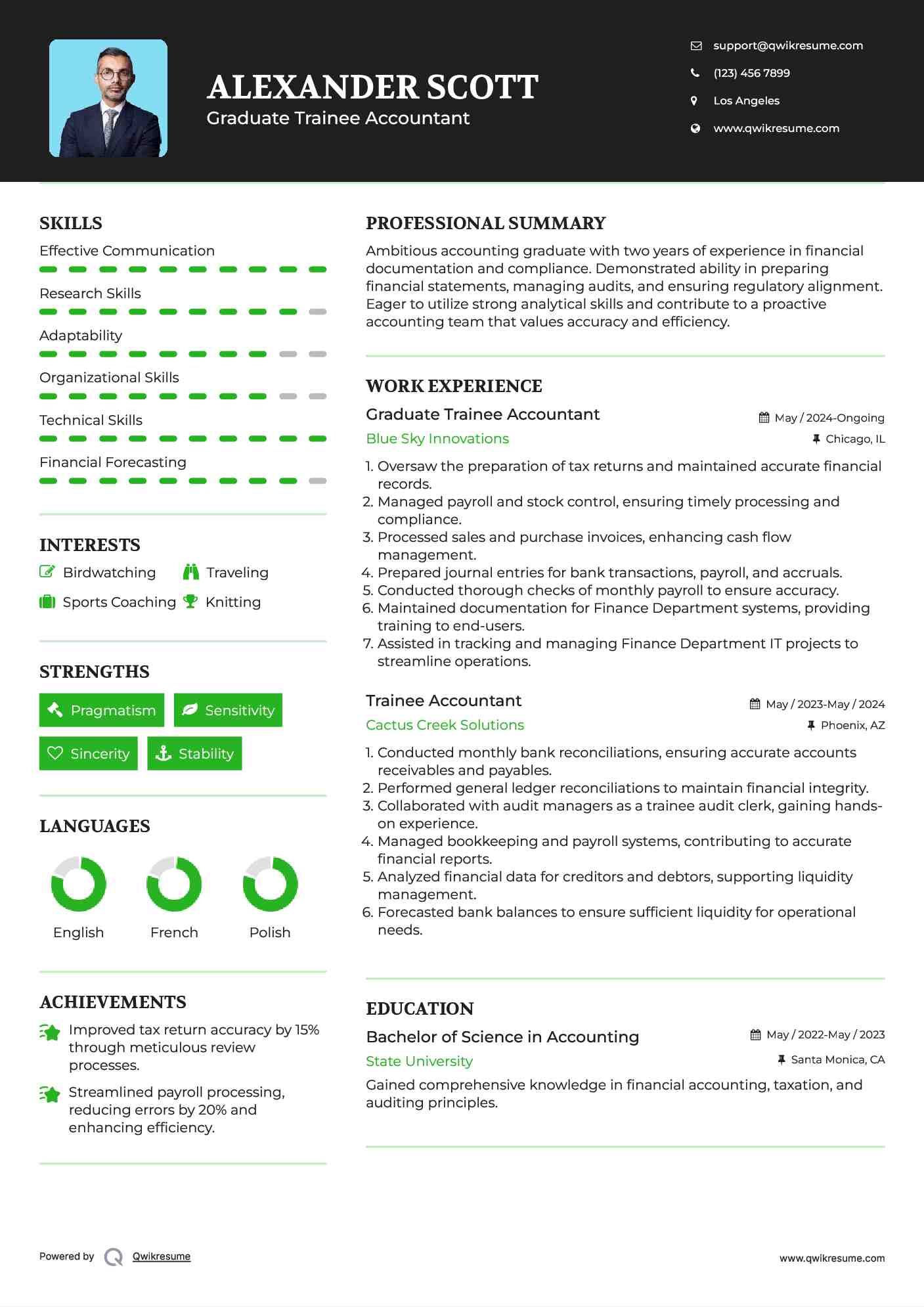 Graduate Trainee Accountant Resume Template