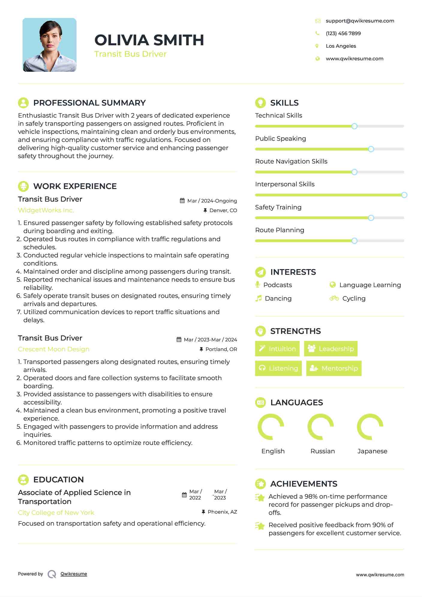 10 Transit Bus Driver Resume Samples - Transit Bus Driver 1665745359 Pdf 