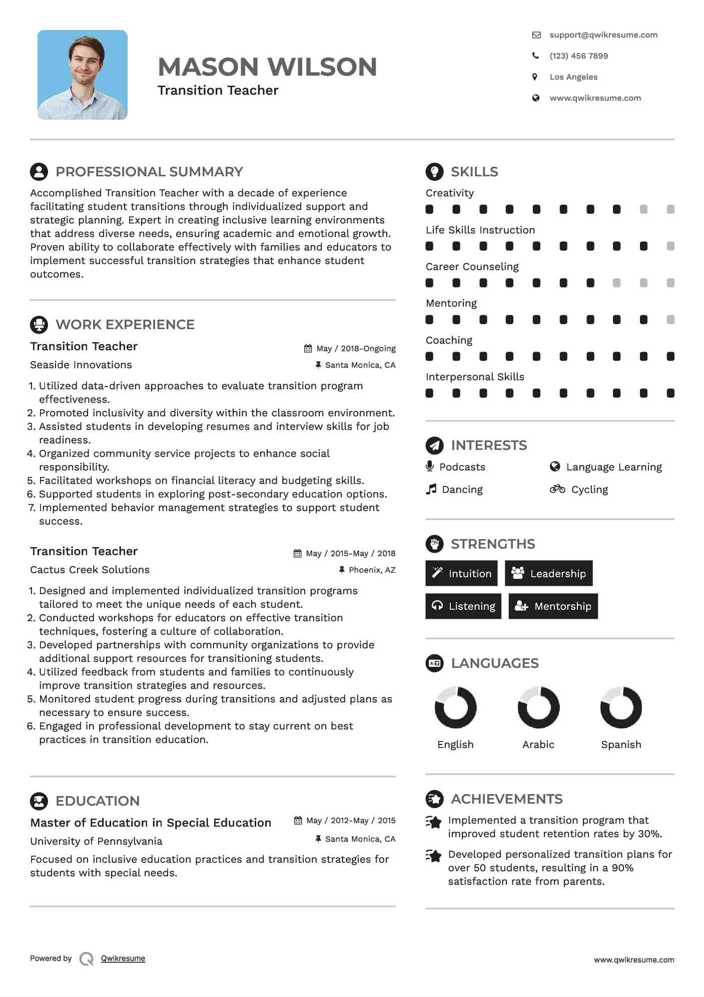 10+ Transition Teacher Resume Samples & Templates for 2025