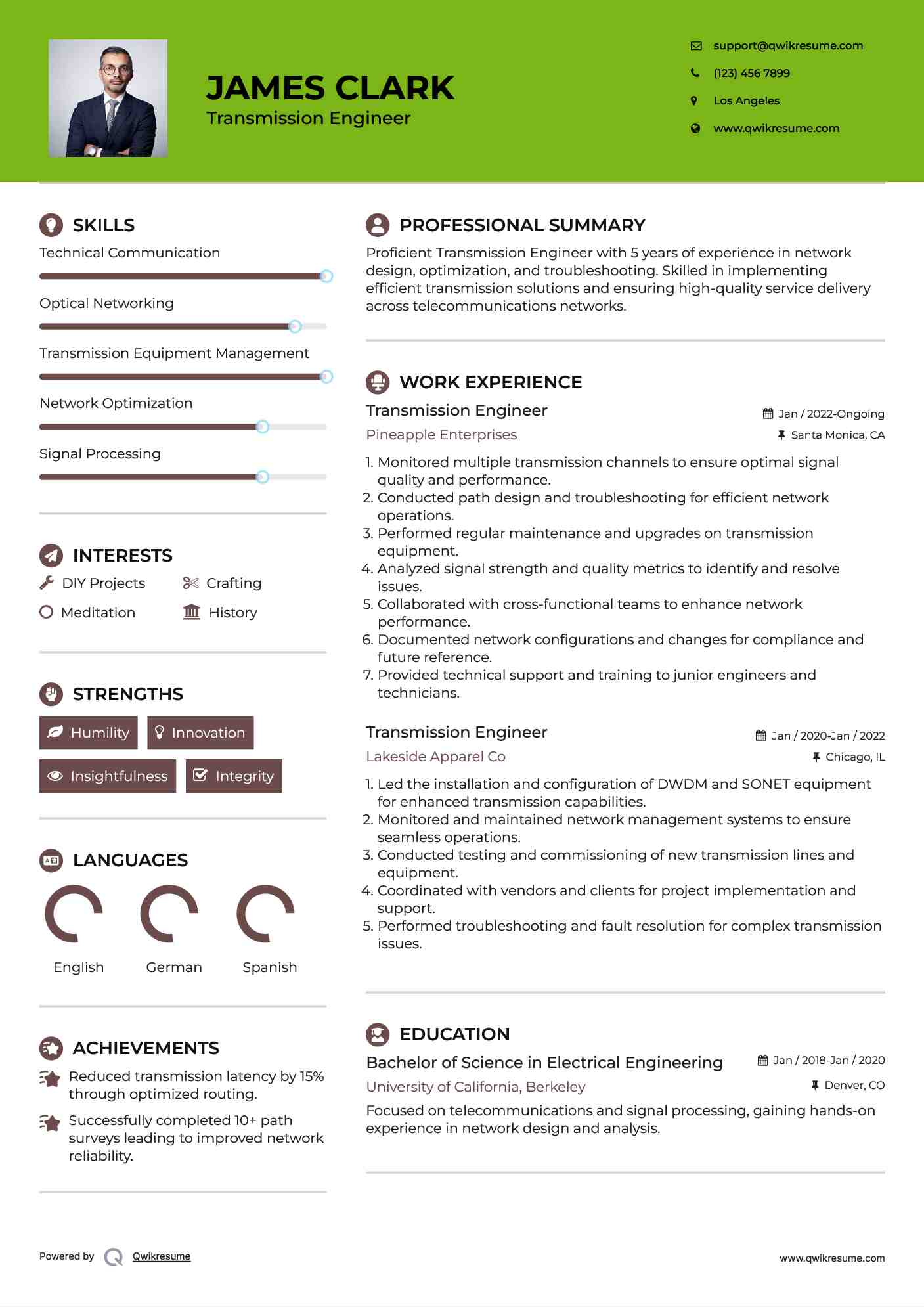 Transmission Engineer Resume Samples QwikResume