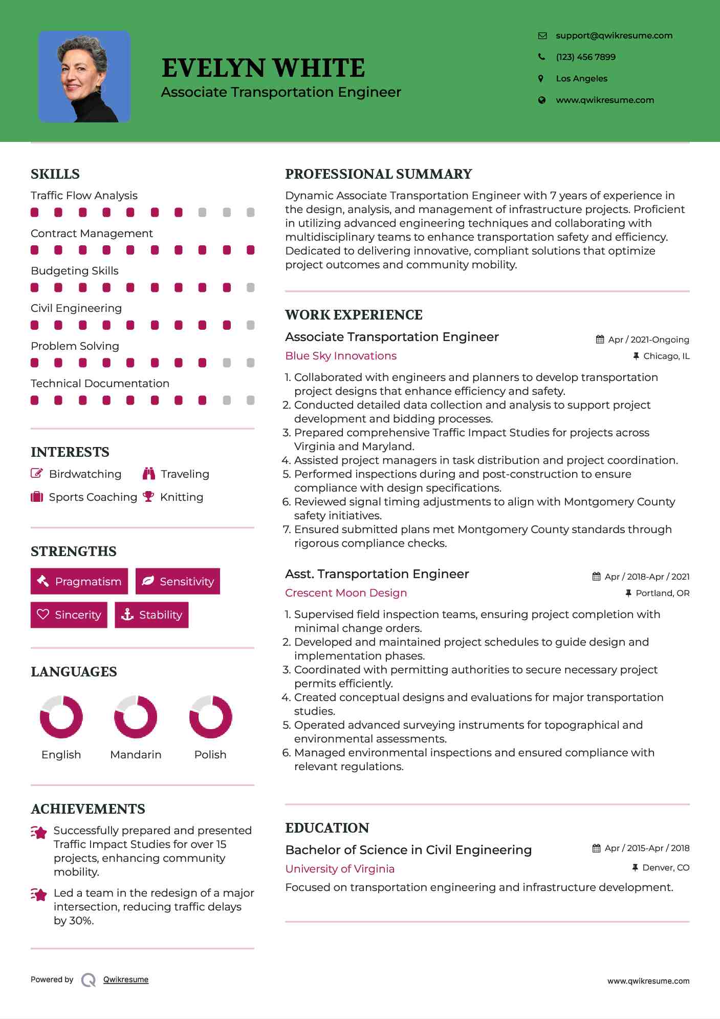 transportation engineering personal statement