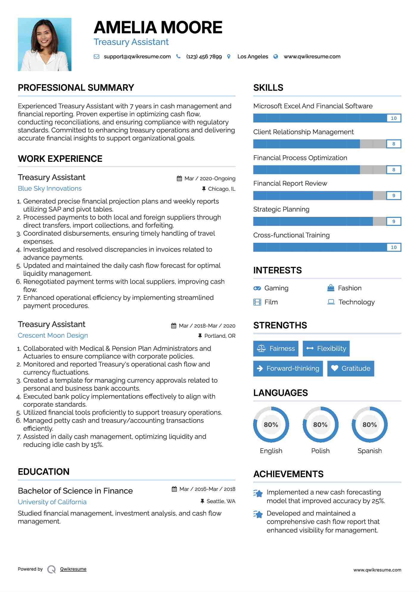 Treasury Assistant Resume Format
