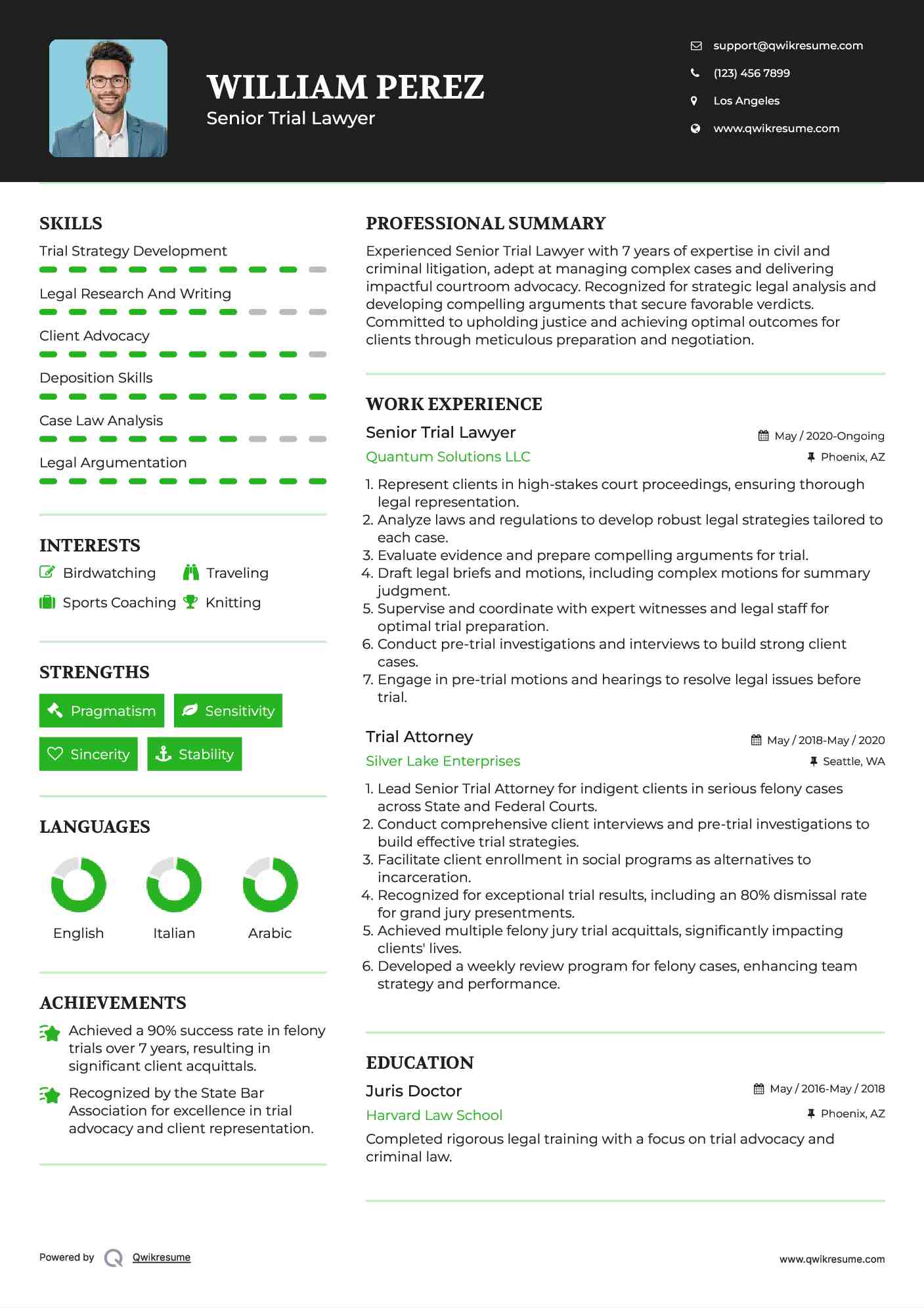 Trial Attorney Resume Samples Qwikresume