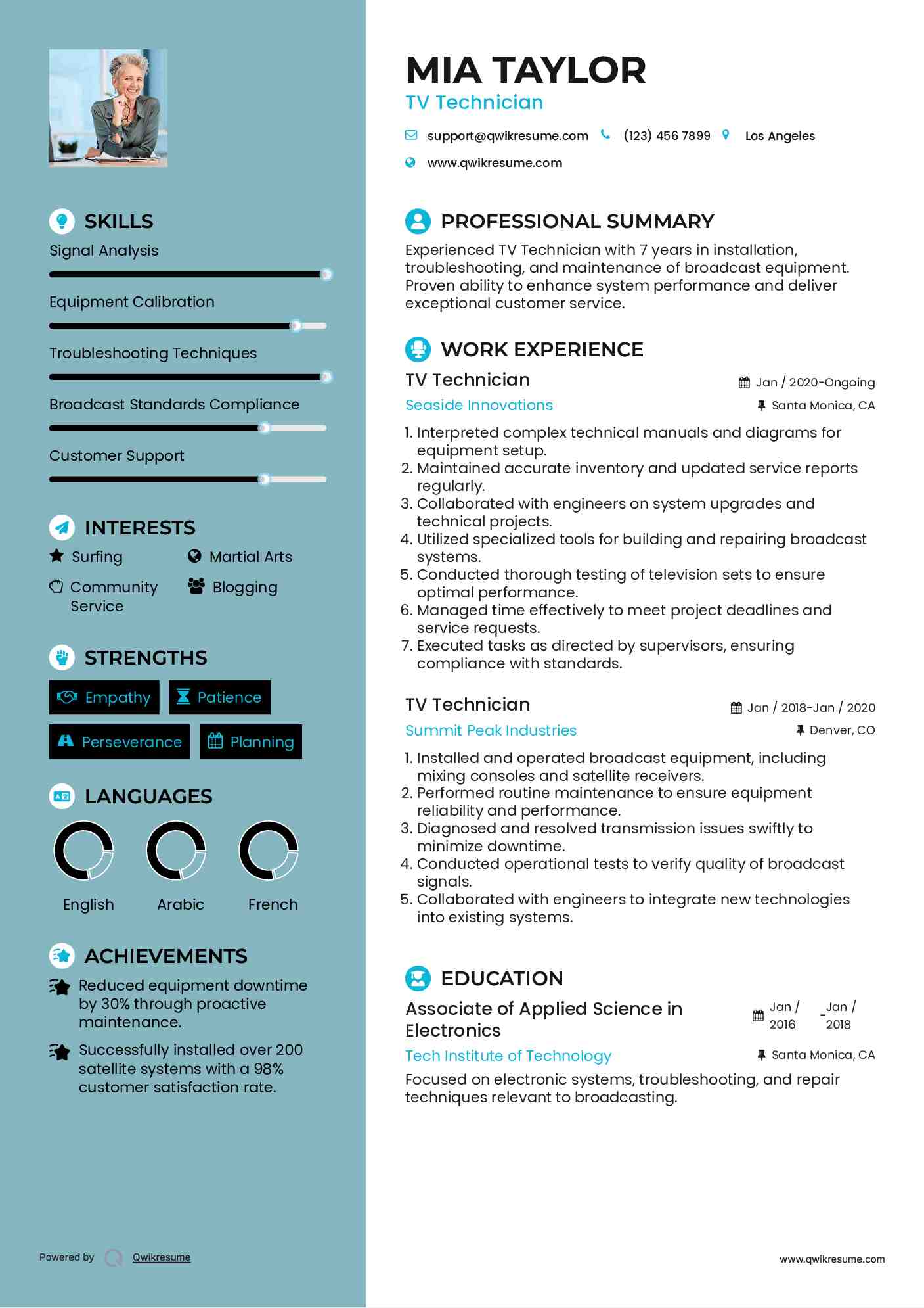 10 TV Technician Resume Samples - Tv Technician 1663923443 Pdf 