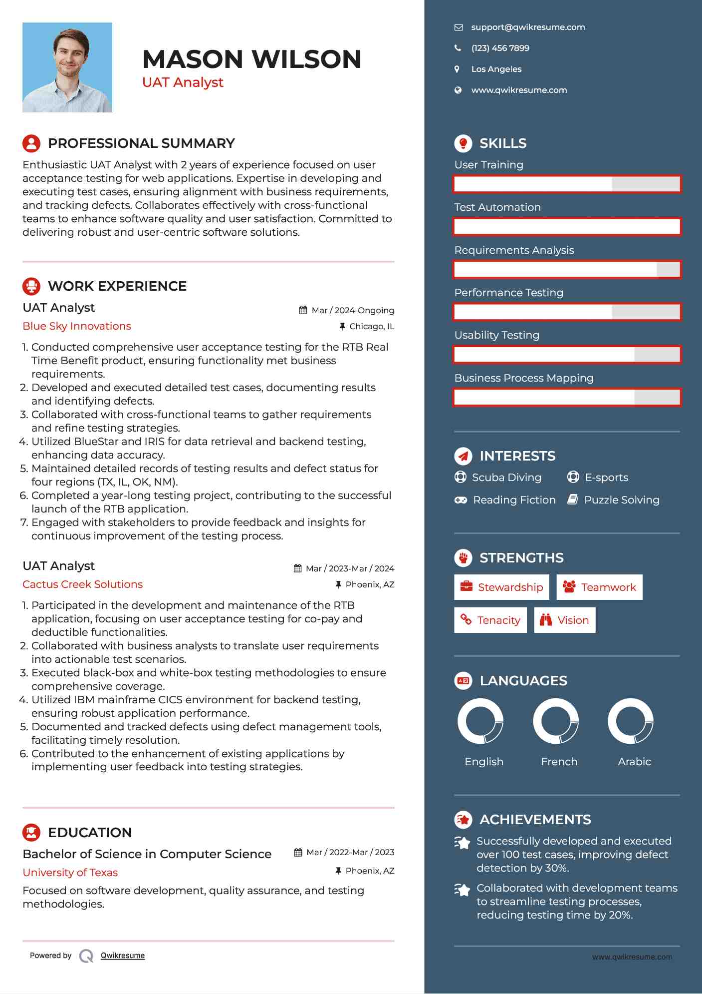 UAT Analyst Resume Format