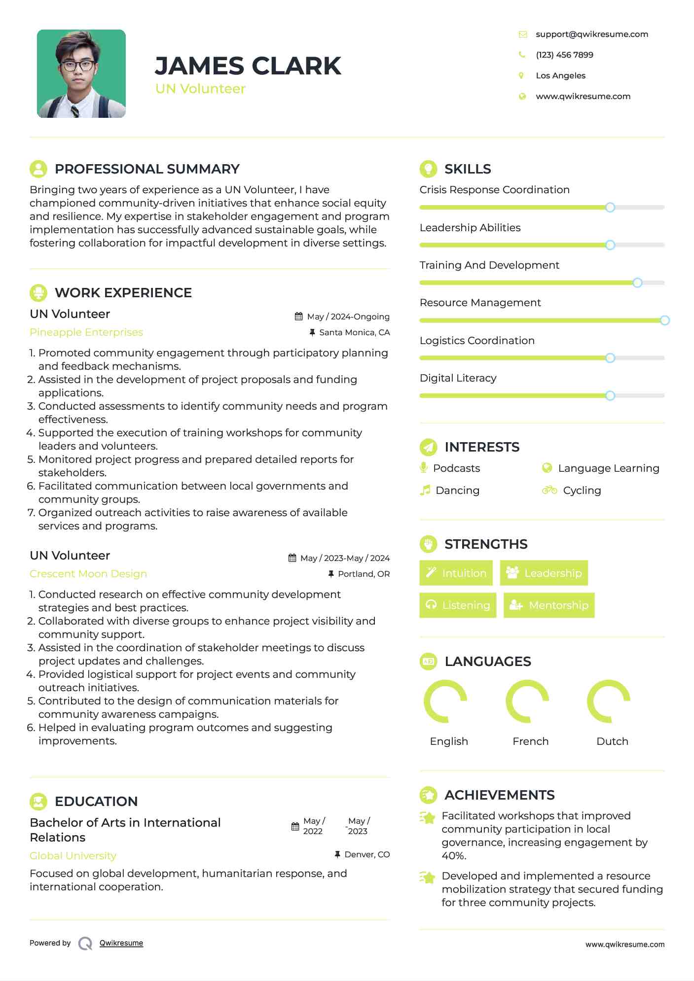 10 UN Volunteer Resume Samples - Un Volunteer 1718616054 Pdf