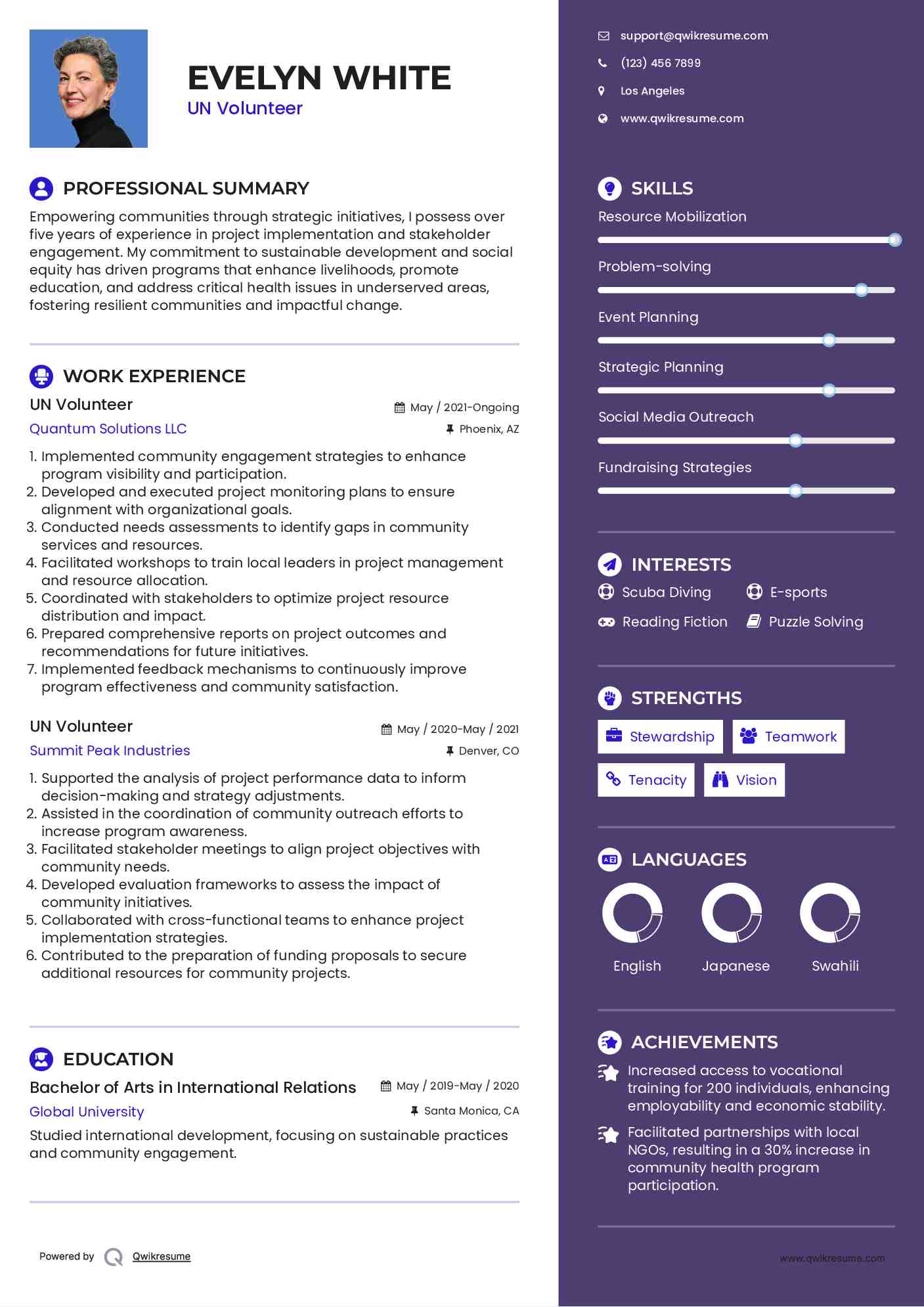 10 UN Volunteer Resume Samples - Un Volunteer 1718616098 Pdf