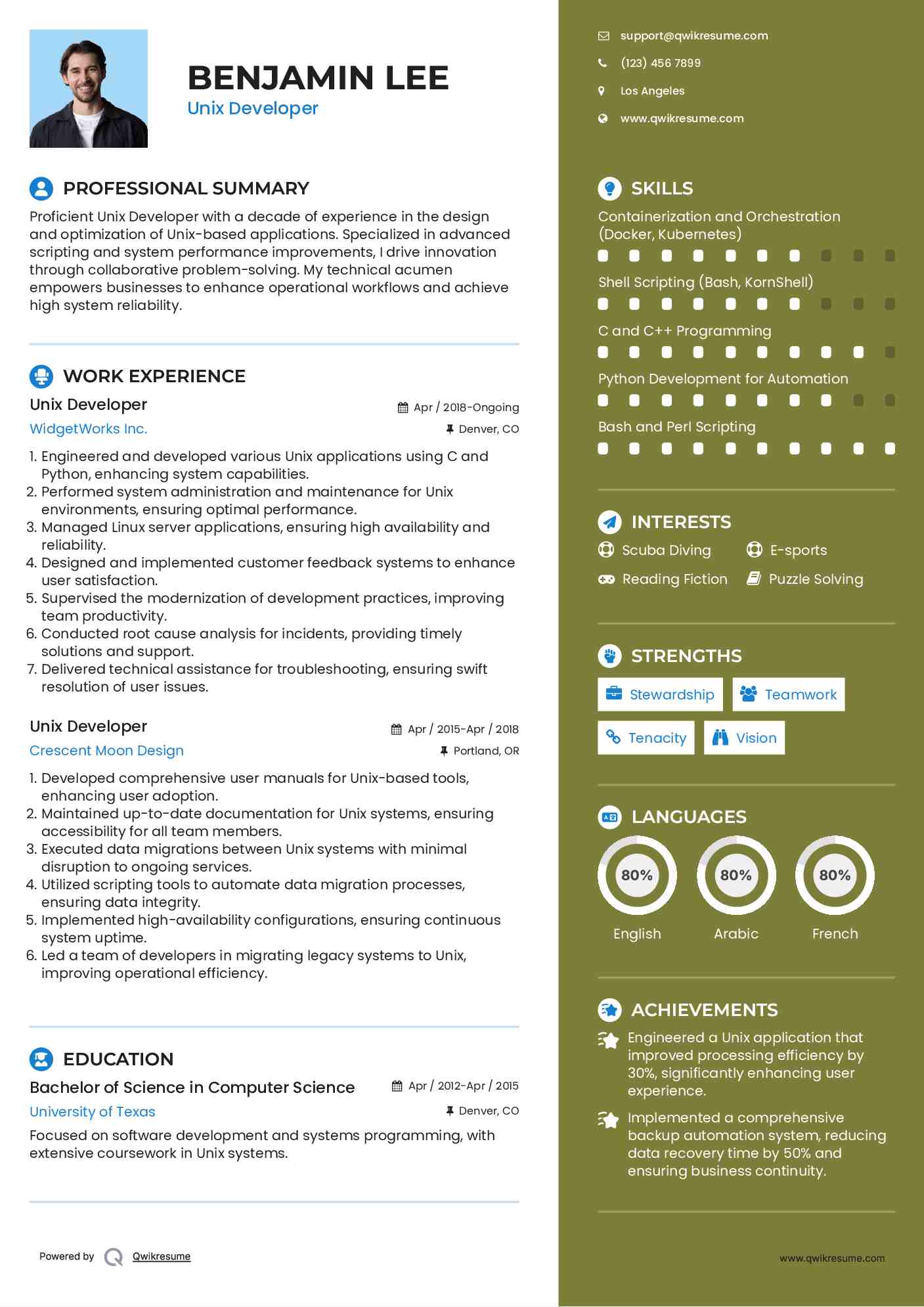 10+ Unix Developer Resume Samples & Templates for 2025