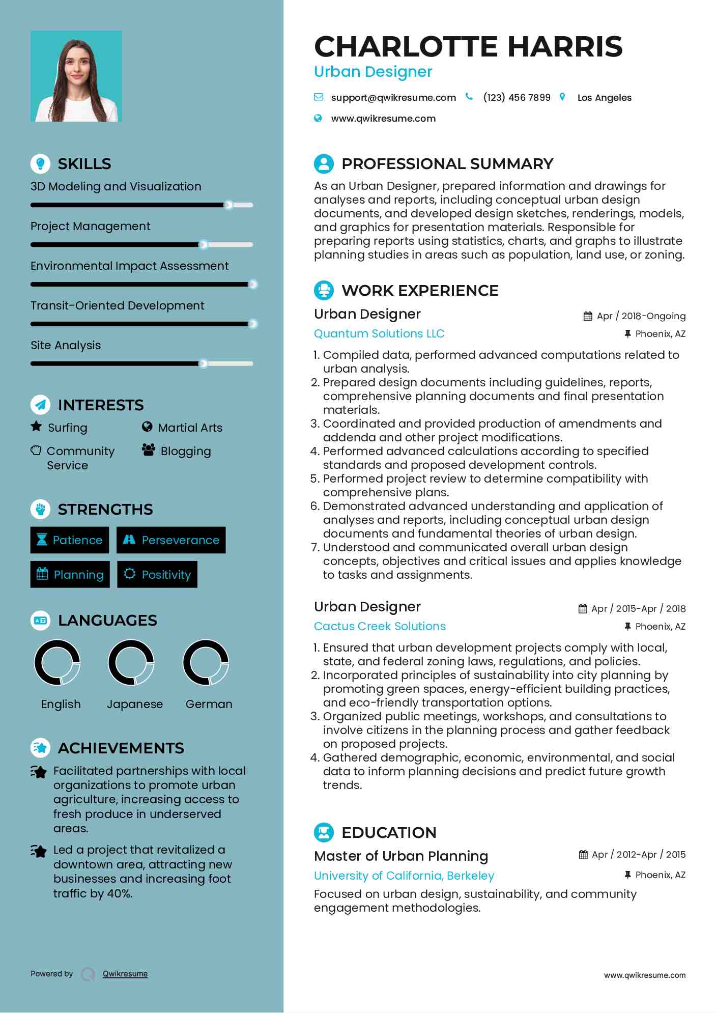Urban Designer Resume Format