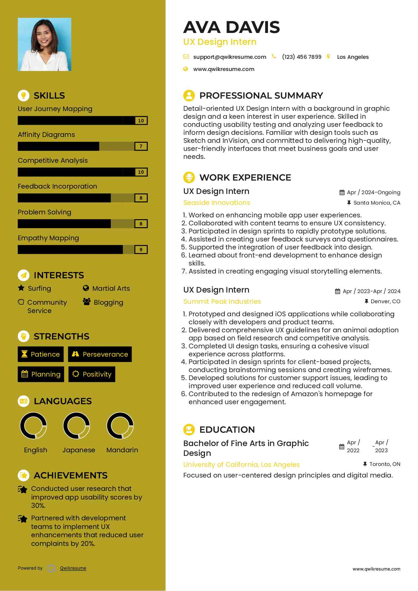10+ UX Design Intern Resume Samples & Templates for 2025