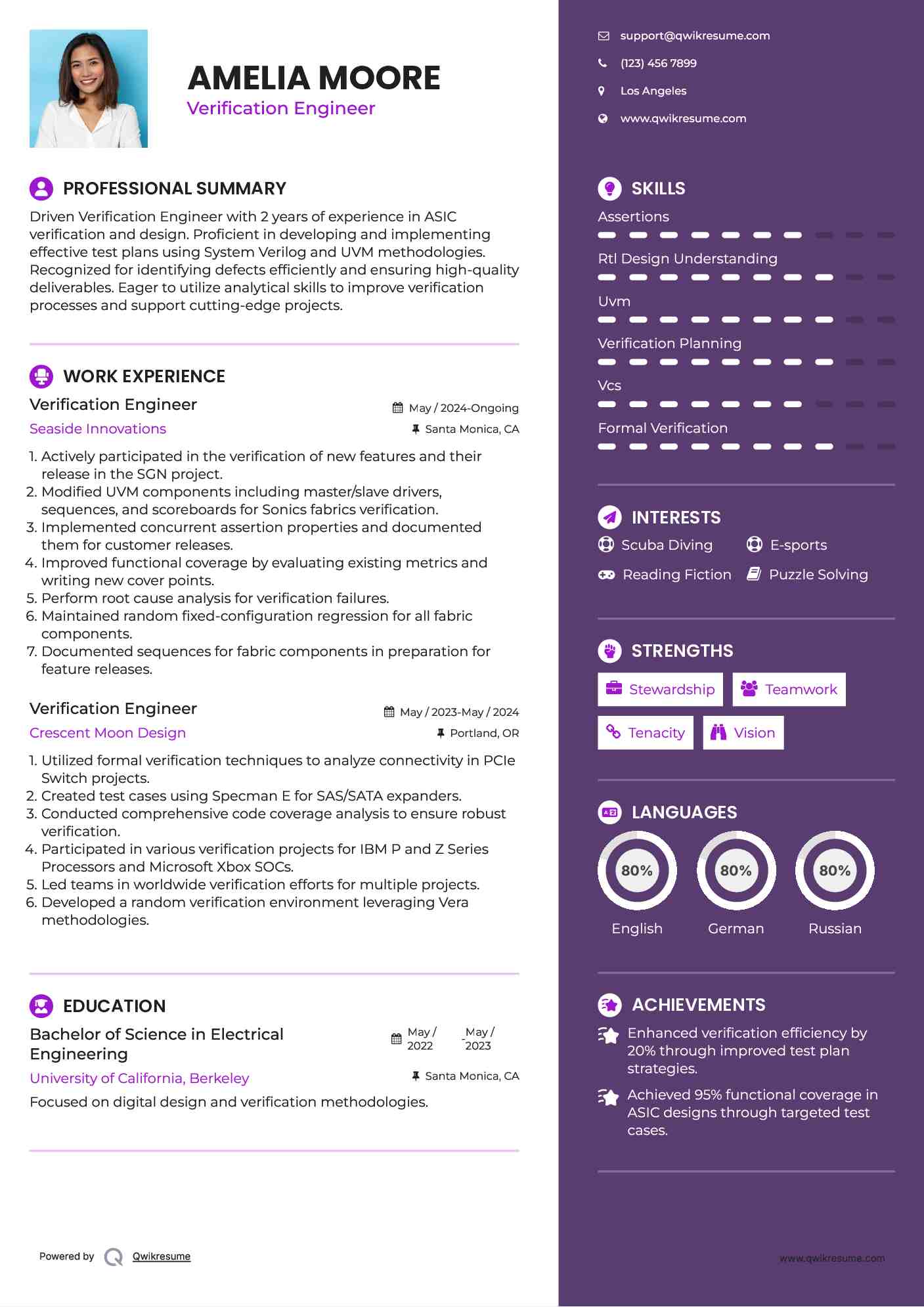 Verification Engineer Resume Format
