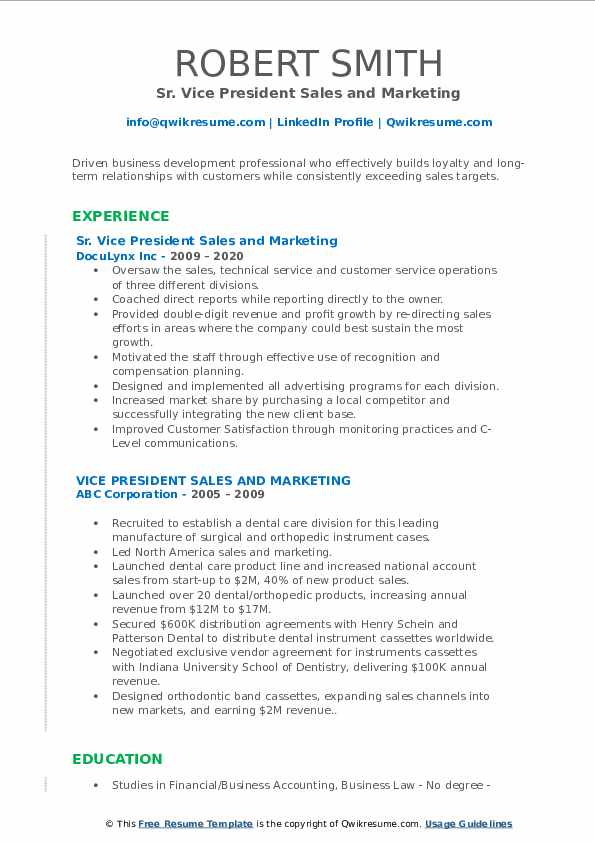 Vice President Sales And Marketing - Vice President Sales And Marketing 1586165933 Pdf 