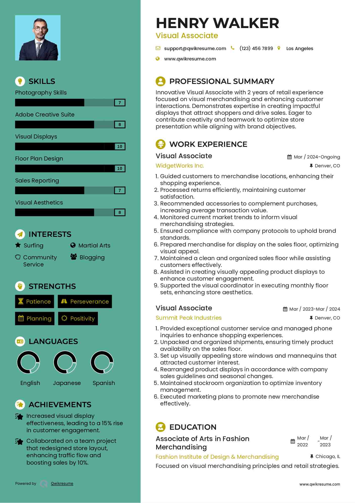Visual Associate Resume Template