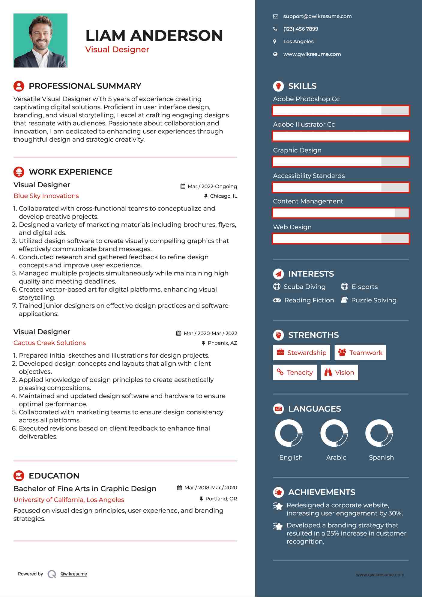 Visual Designer Resume Template