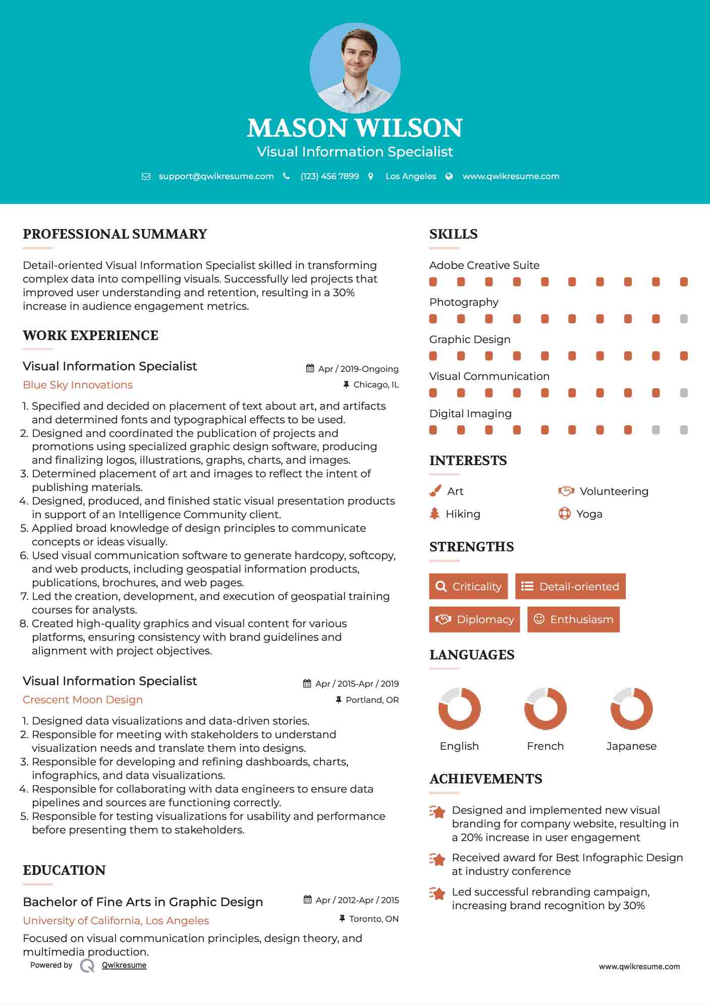 Visual Information Specialist Resume Model