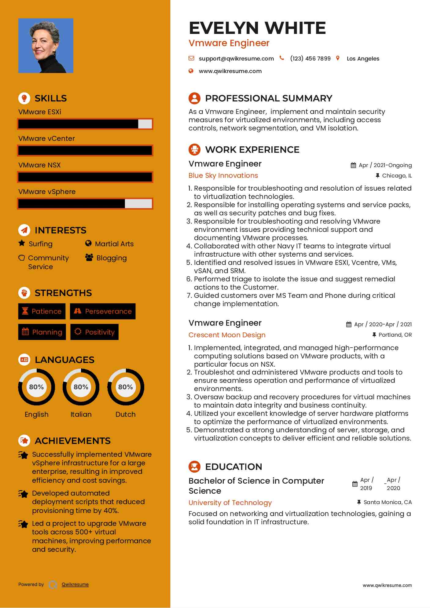 Vmware Engineer Resume Format