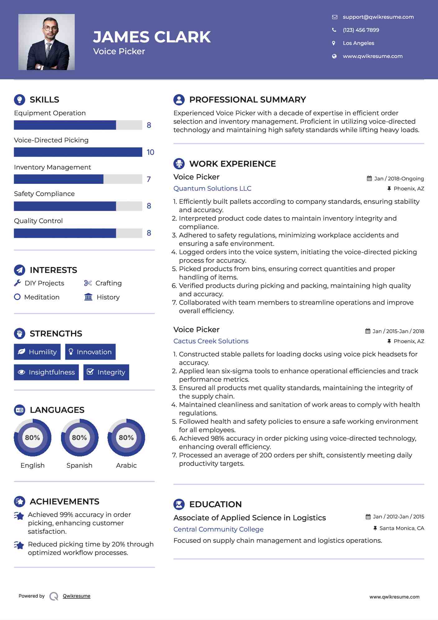 Voice Picker Resume Samples QwikResume